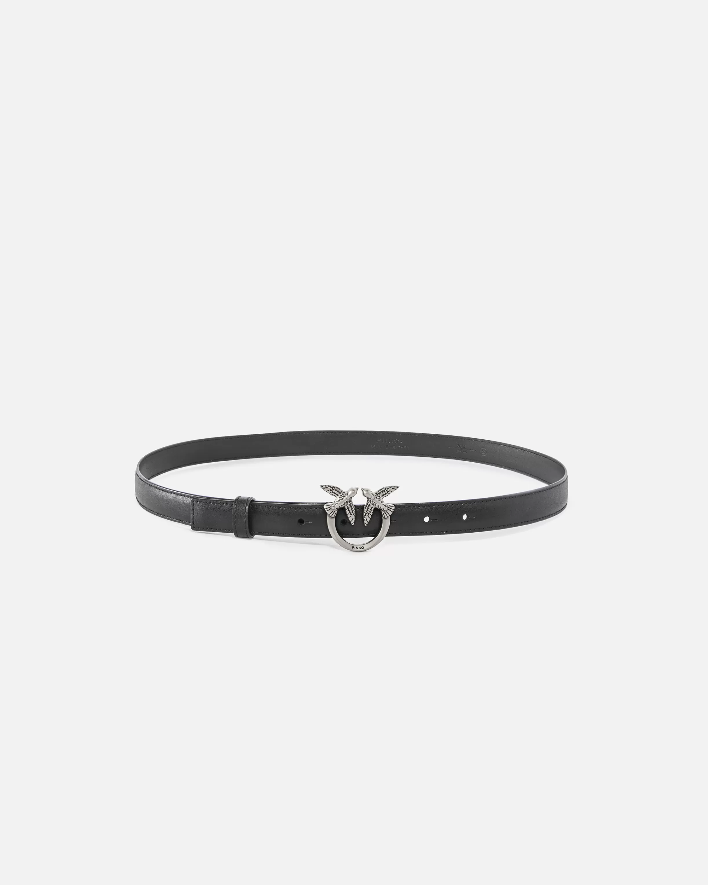 PINKO Love Birds thin leather belt 2cm