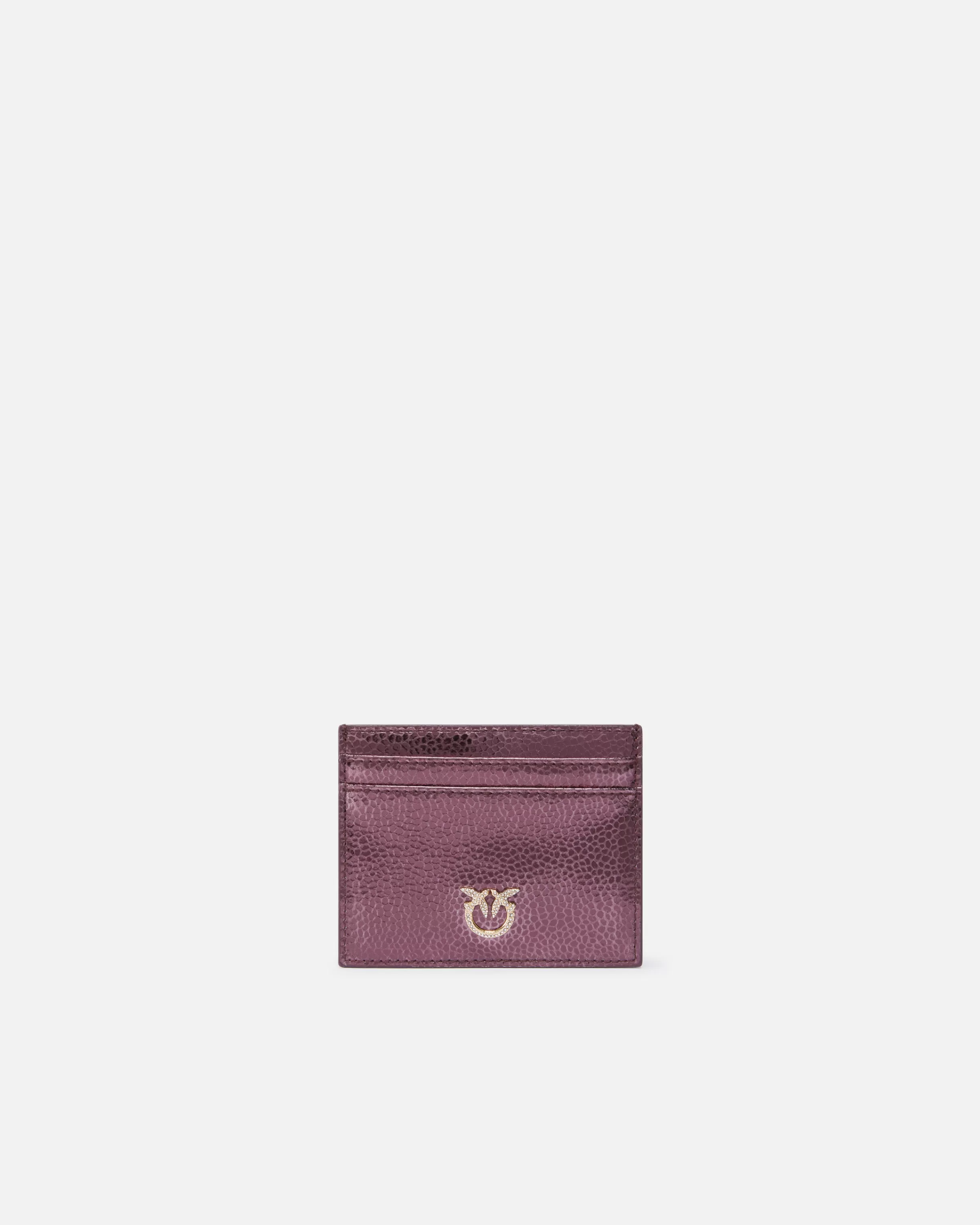 PINKO Metallic leather card holder