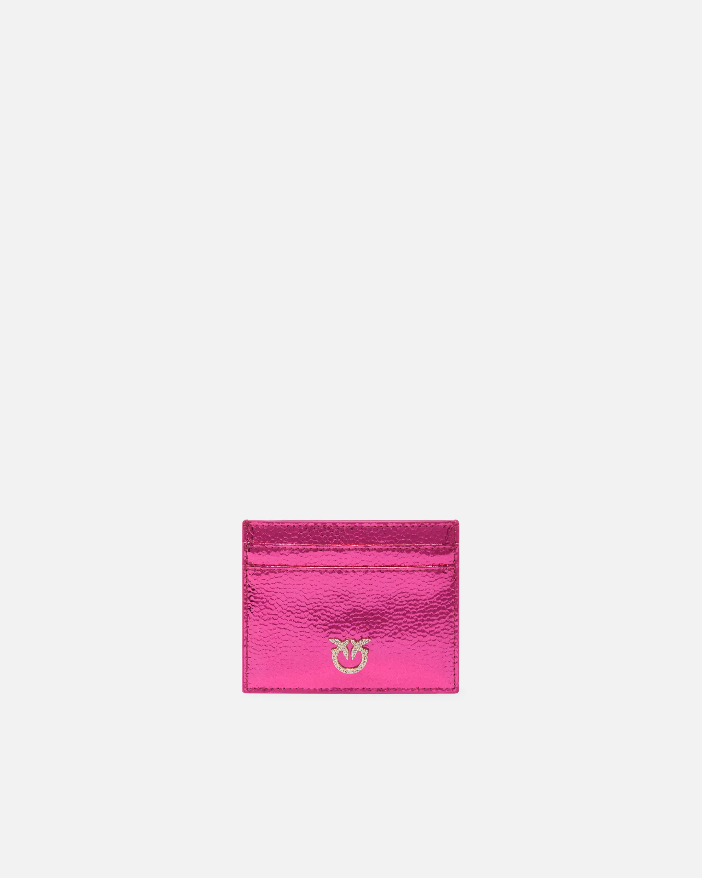 PINKO Metallic leather card holder