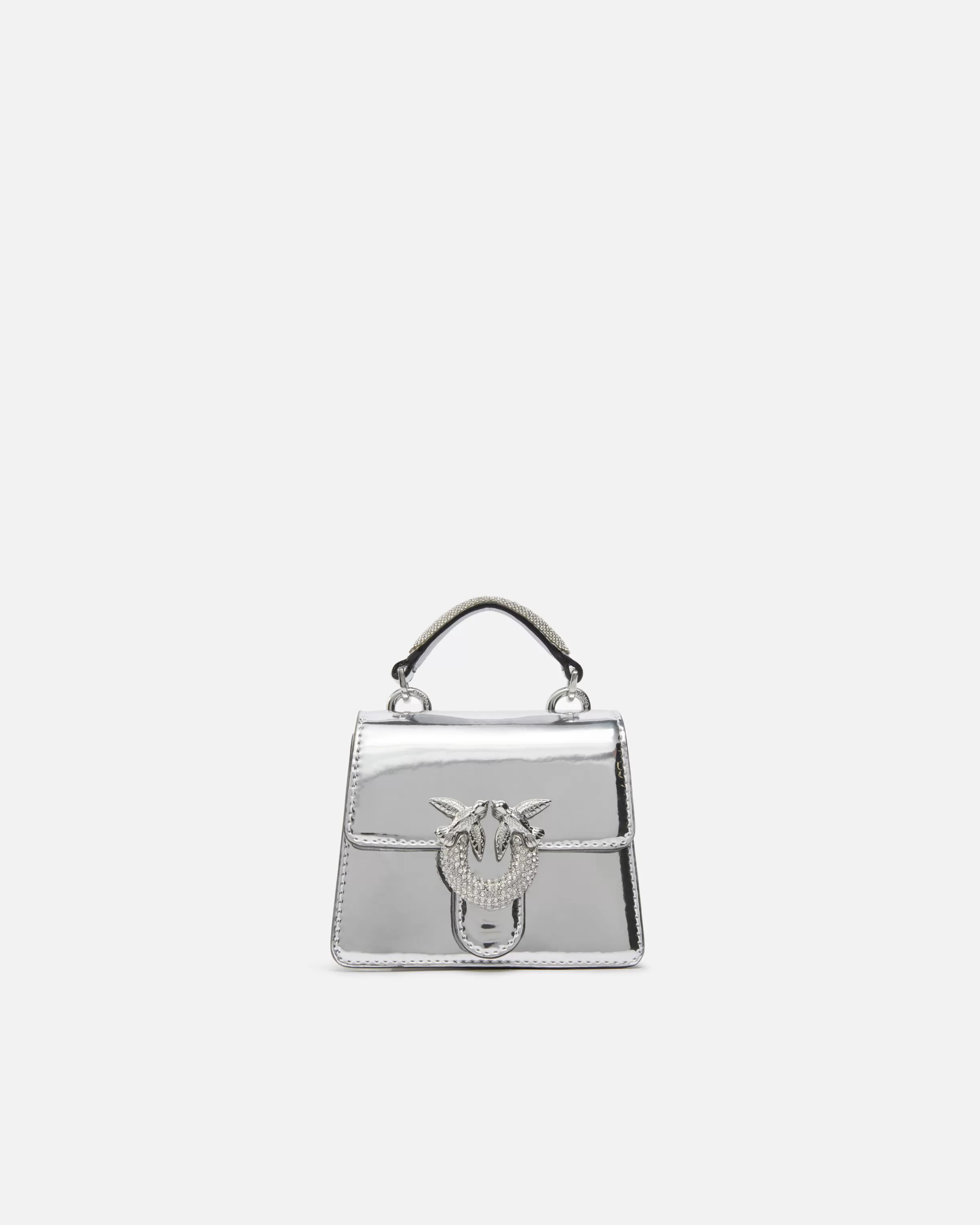 PINKO Metallic micro Love Bag with thin shoulder strap