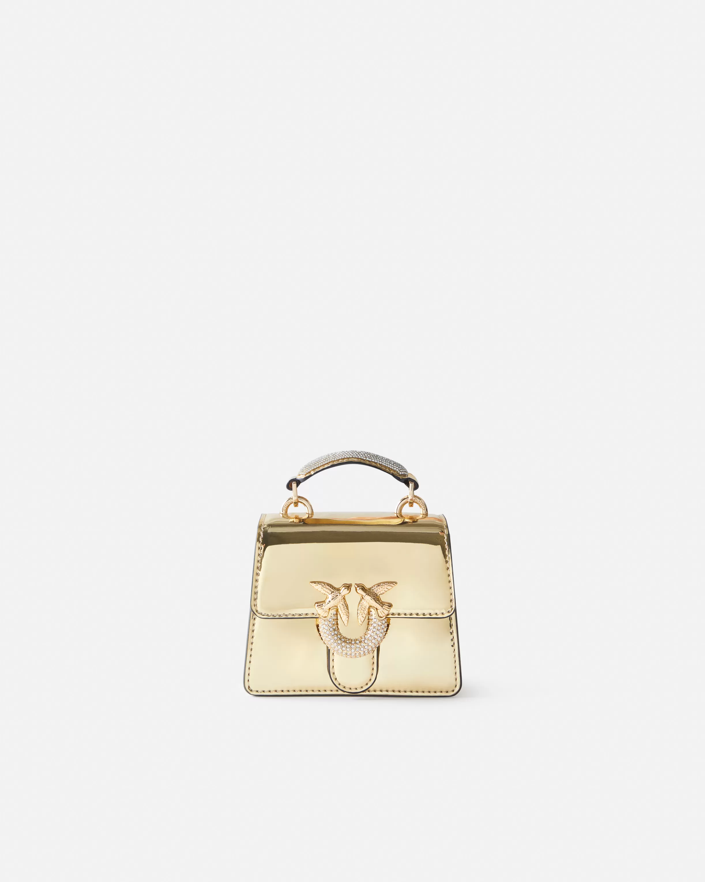 PINKO Metallic micro Love Bag with thin shoulder strap