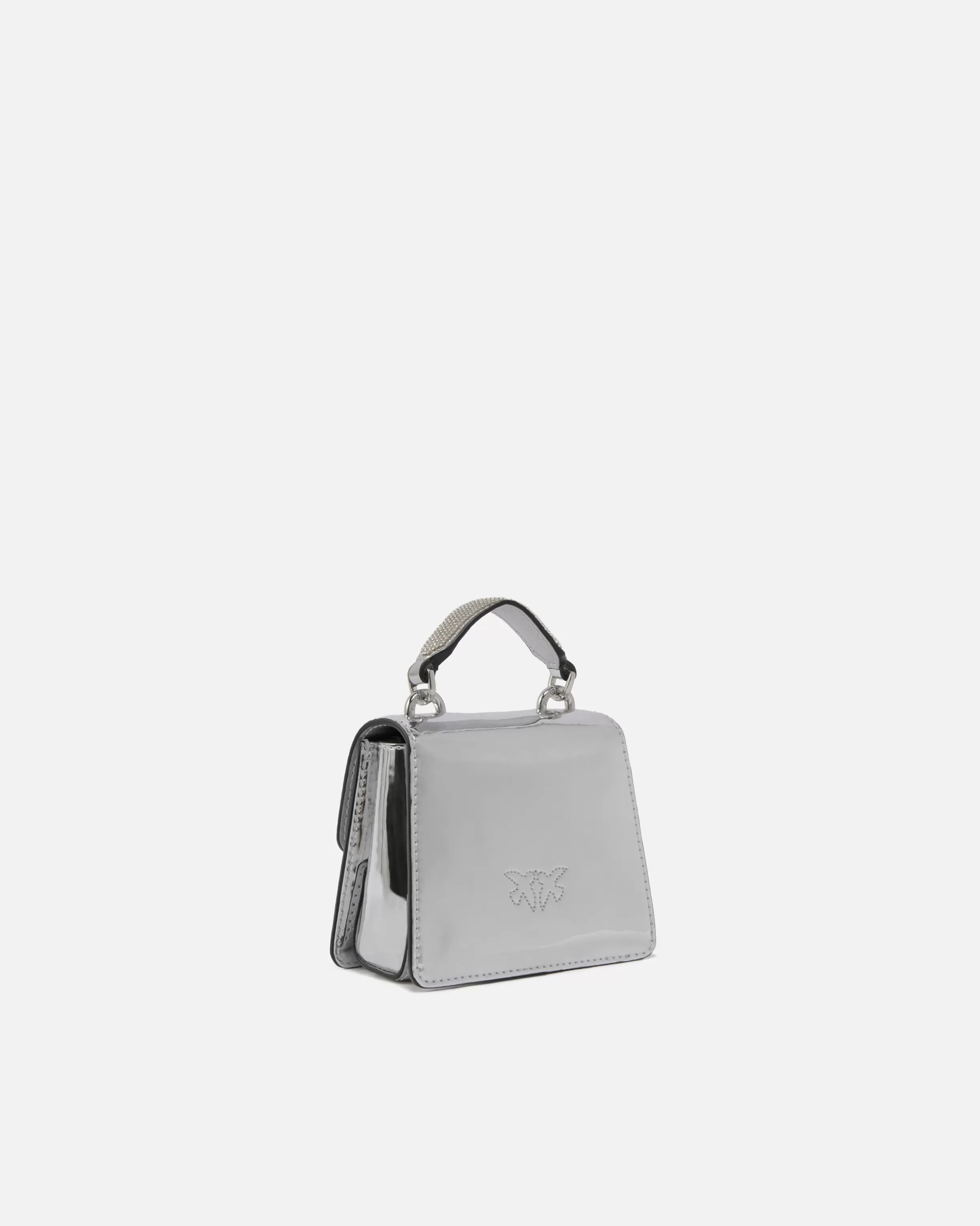 PINKO Metallic micro Love Bag with thin shoulder strap