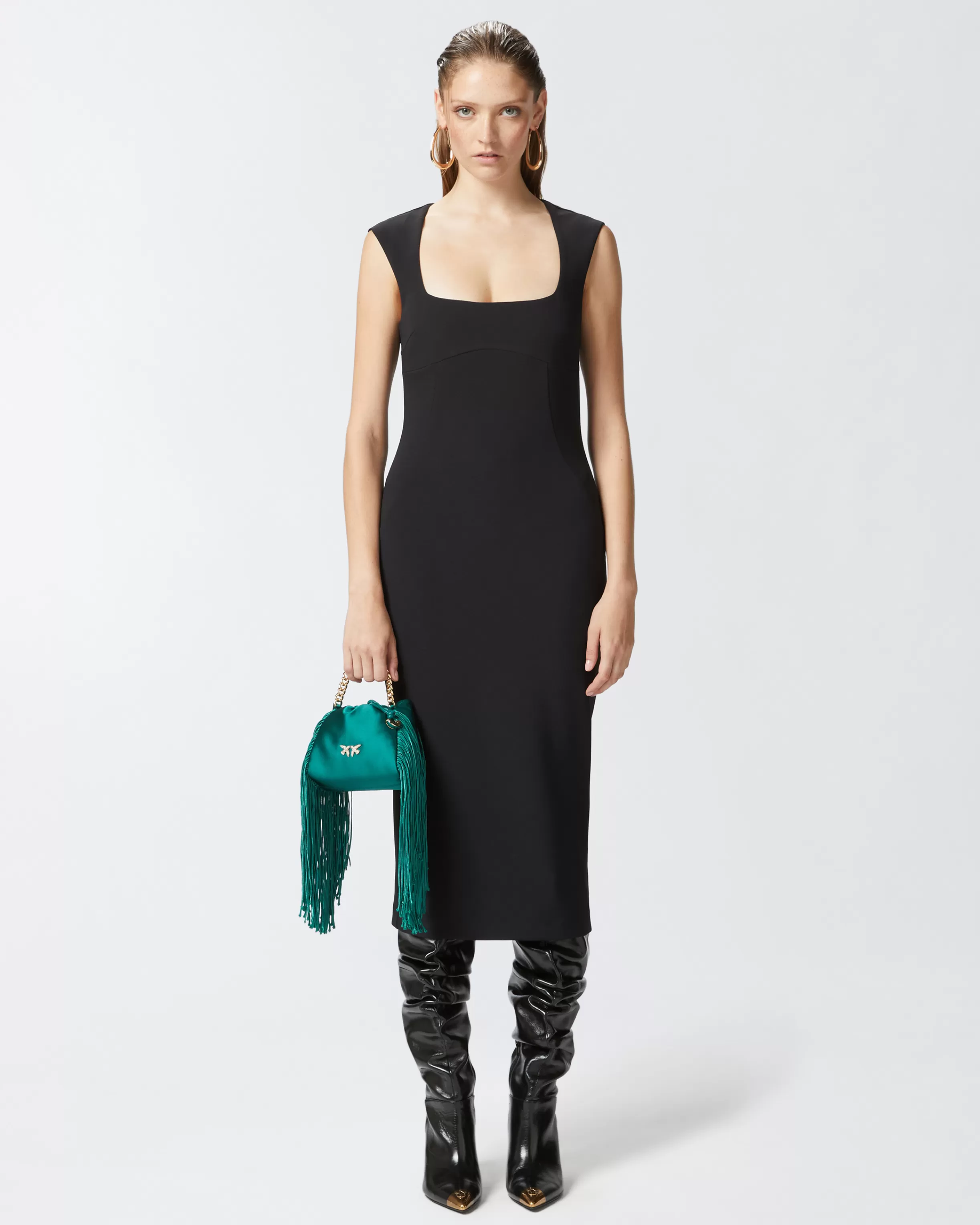 PINKO Midi dress in crepe fabric with zip