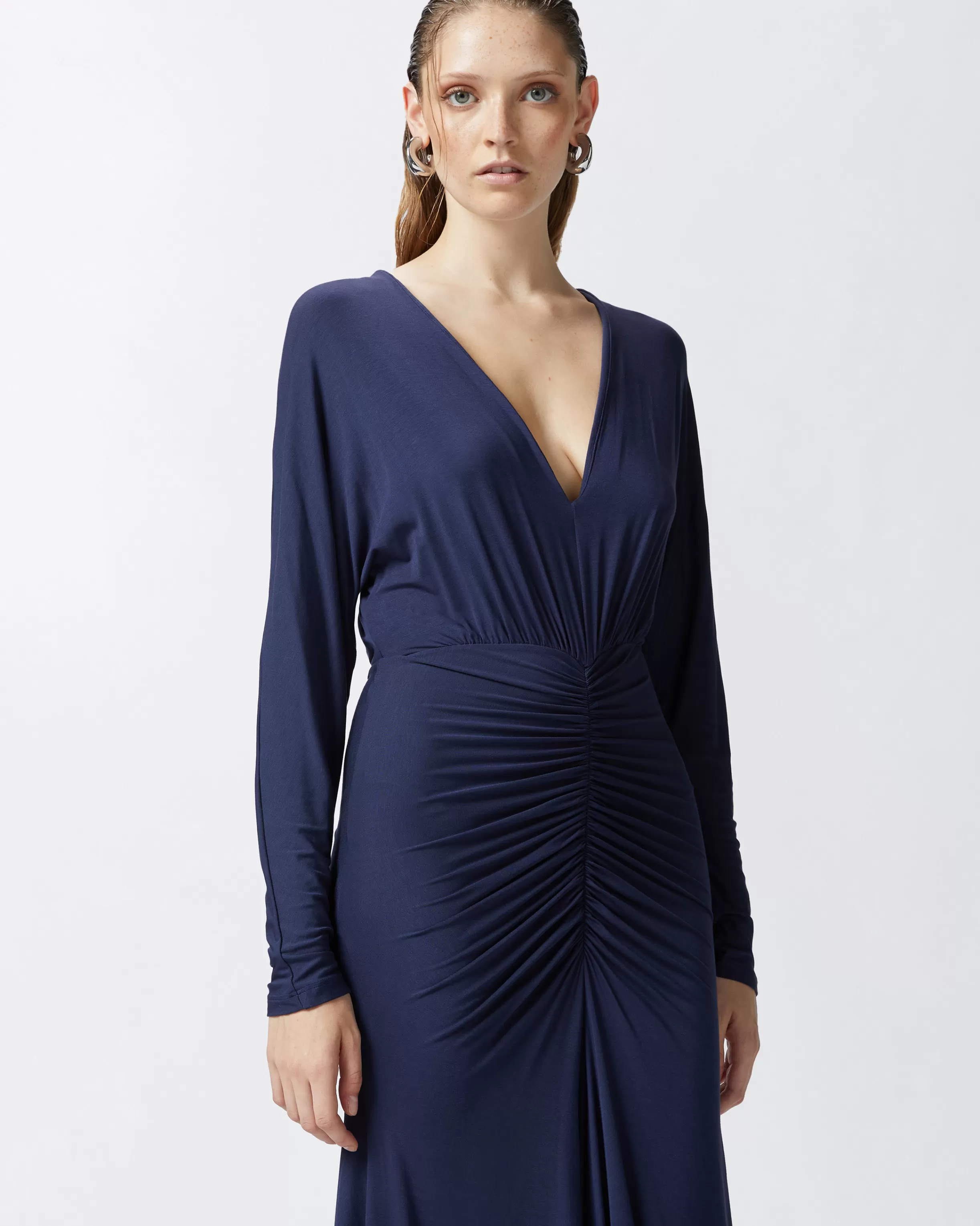 PINKO Midi dress in modal with V-neck