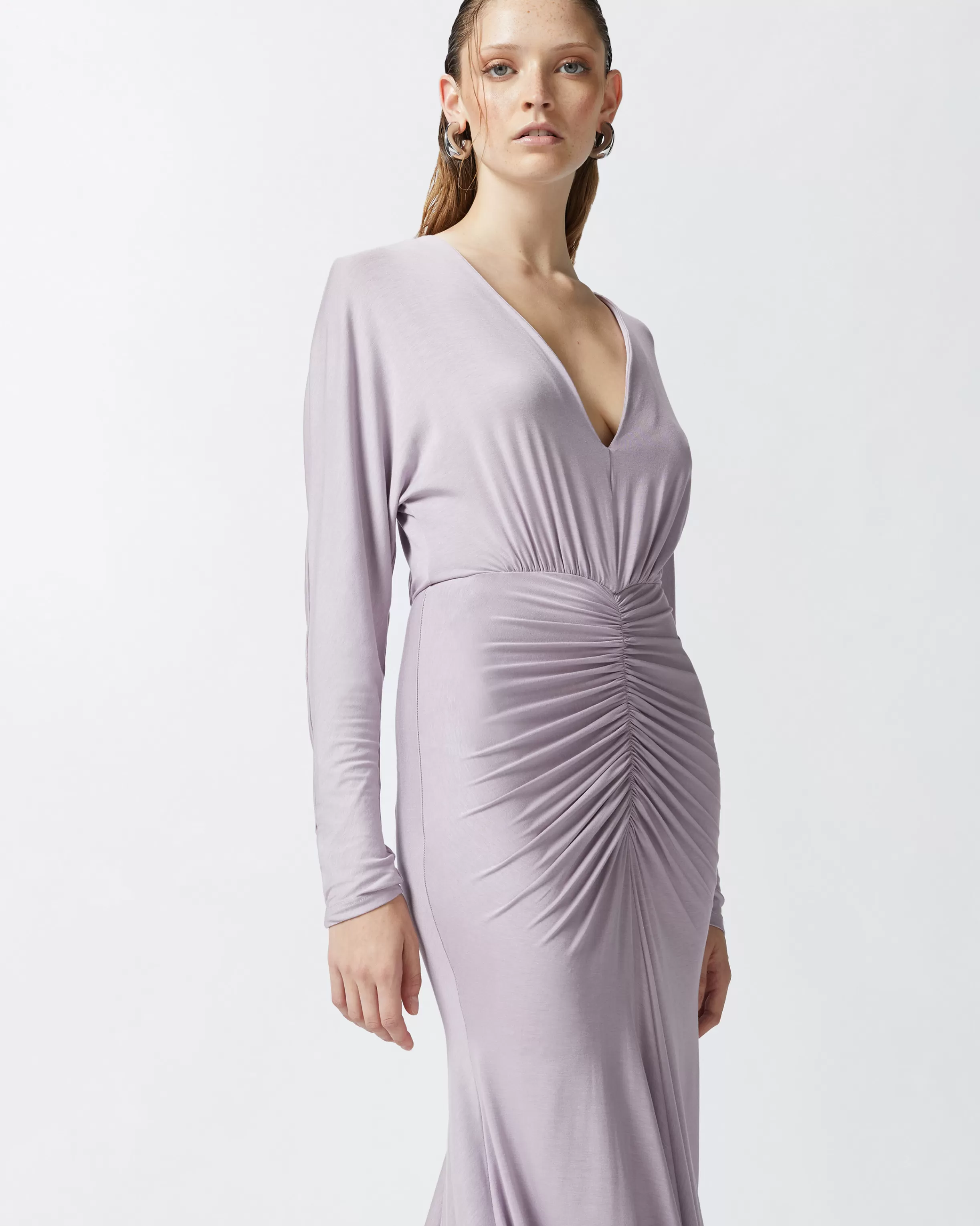 PINKO Midi dress in modal with V-neck