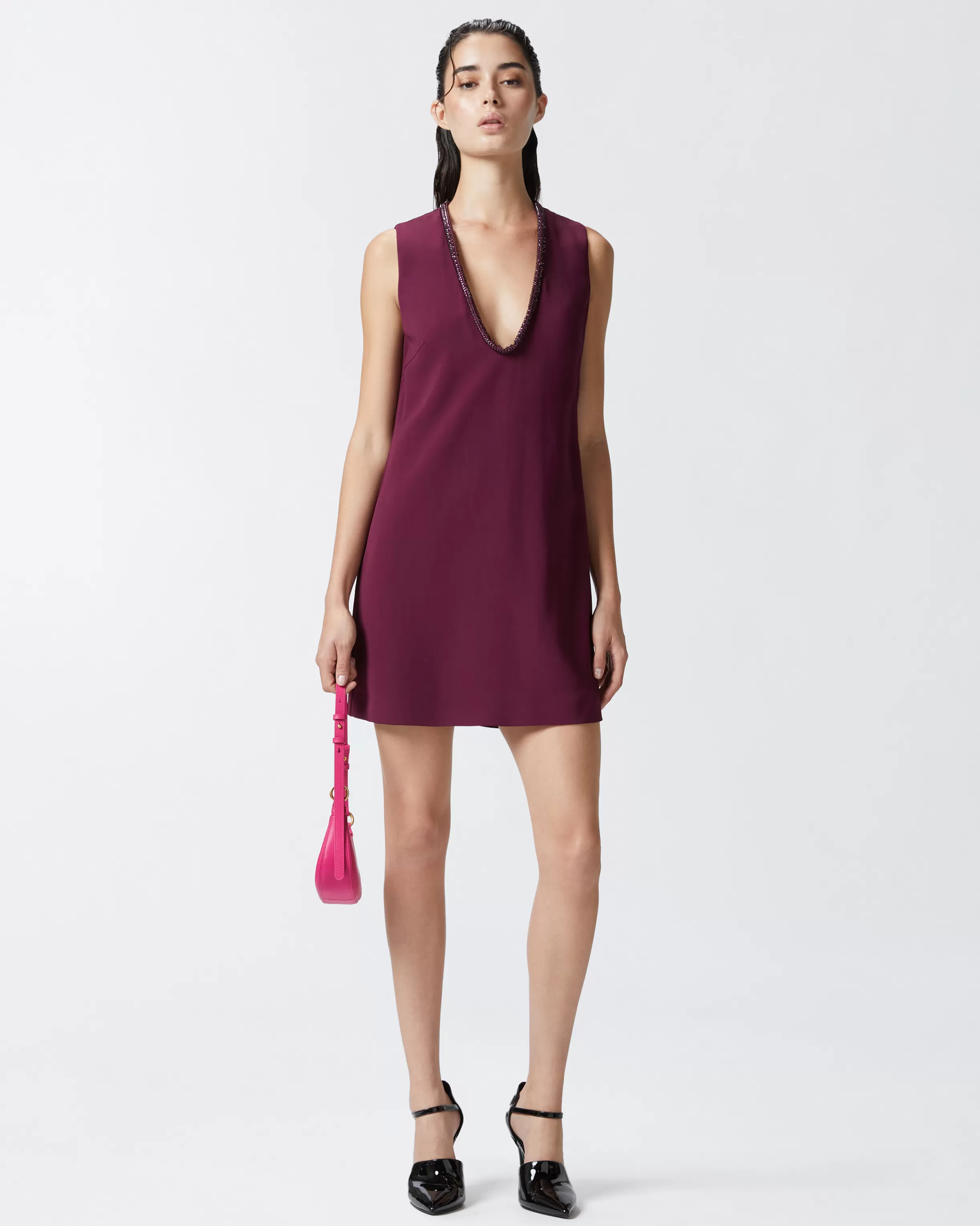 PINKO Mini dress with jewel neck