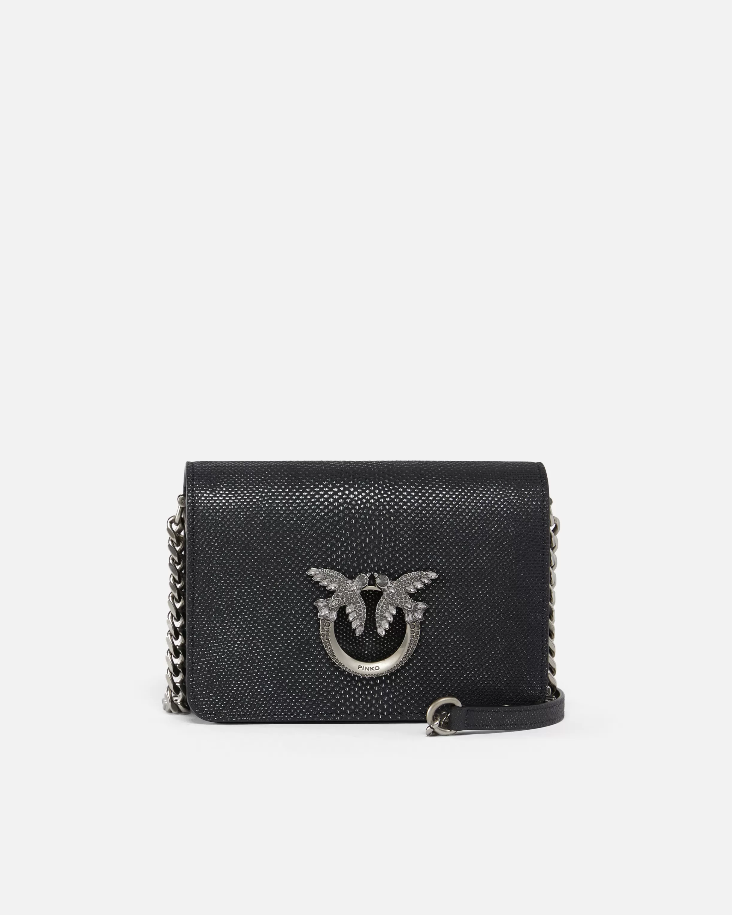 PINKO Mini Love Bag crossbody bag in glitter python Galleria.