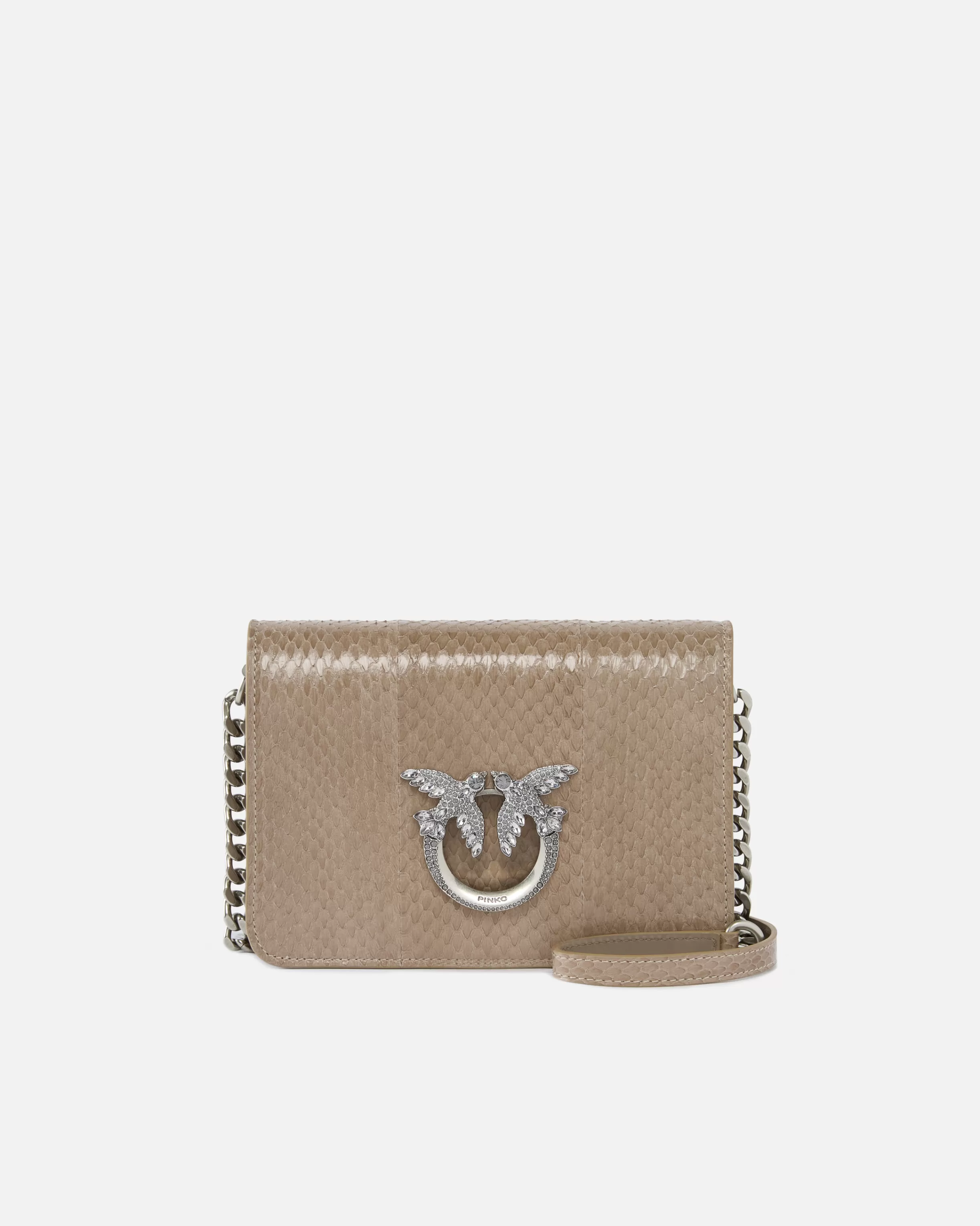 PINKO Mini Love Bag crossbody bag in glossy reptile Galleria.