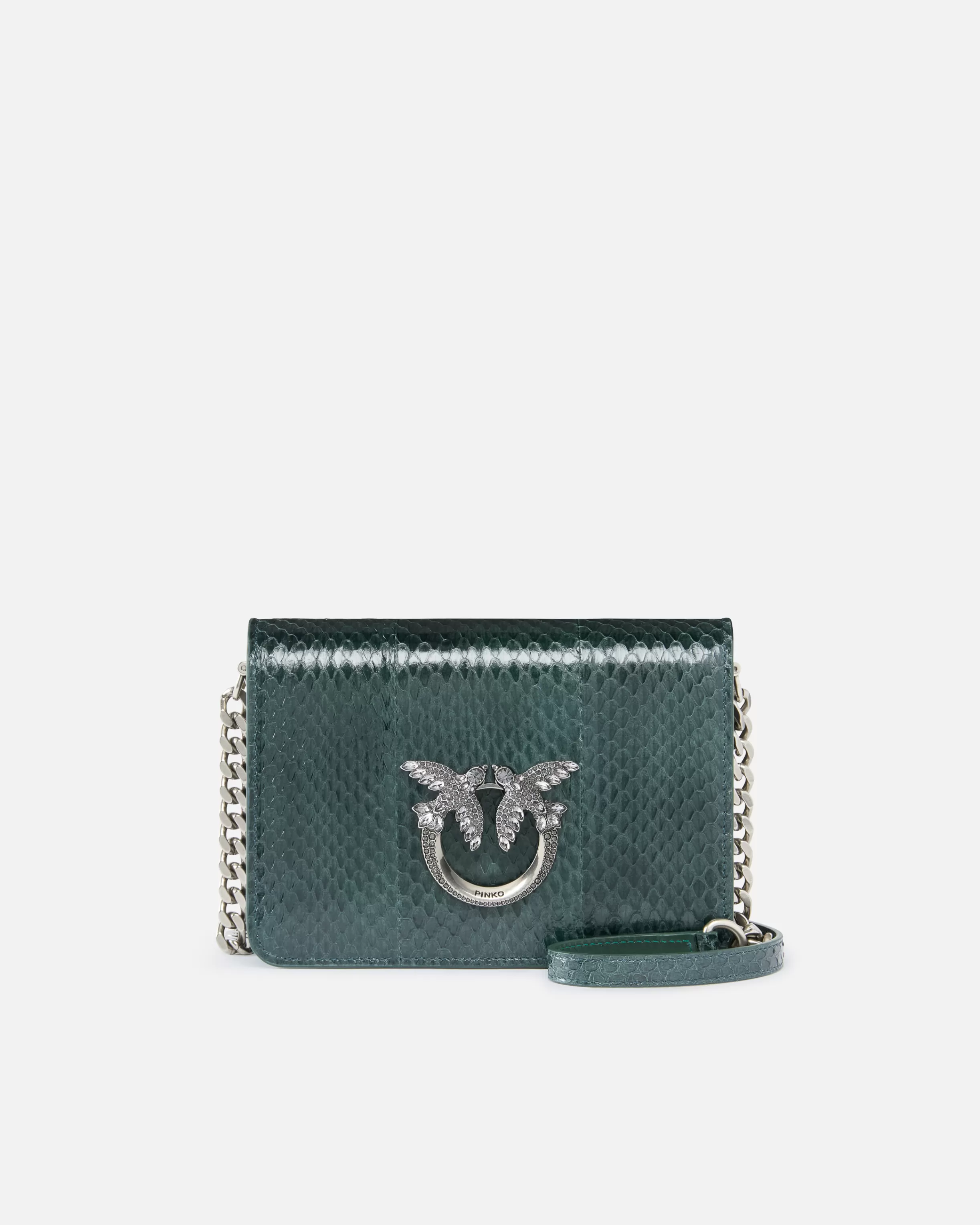 PINKO Mini Love Bag crossbody bag in glossy reptile Galleria.