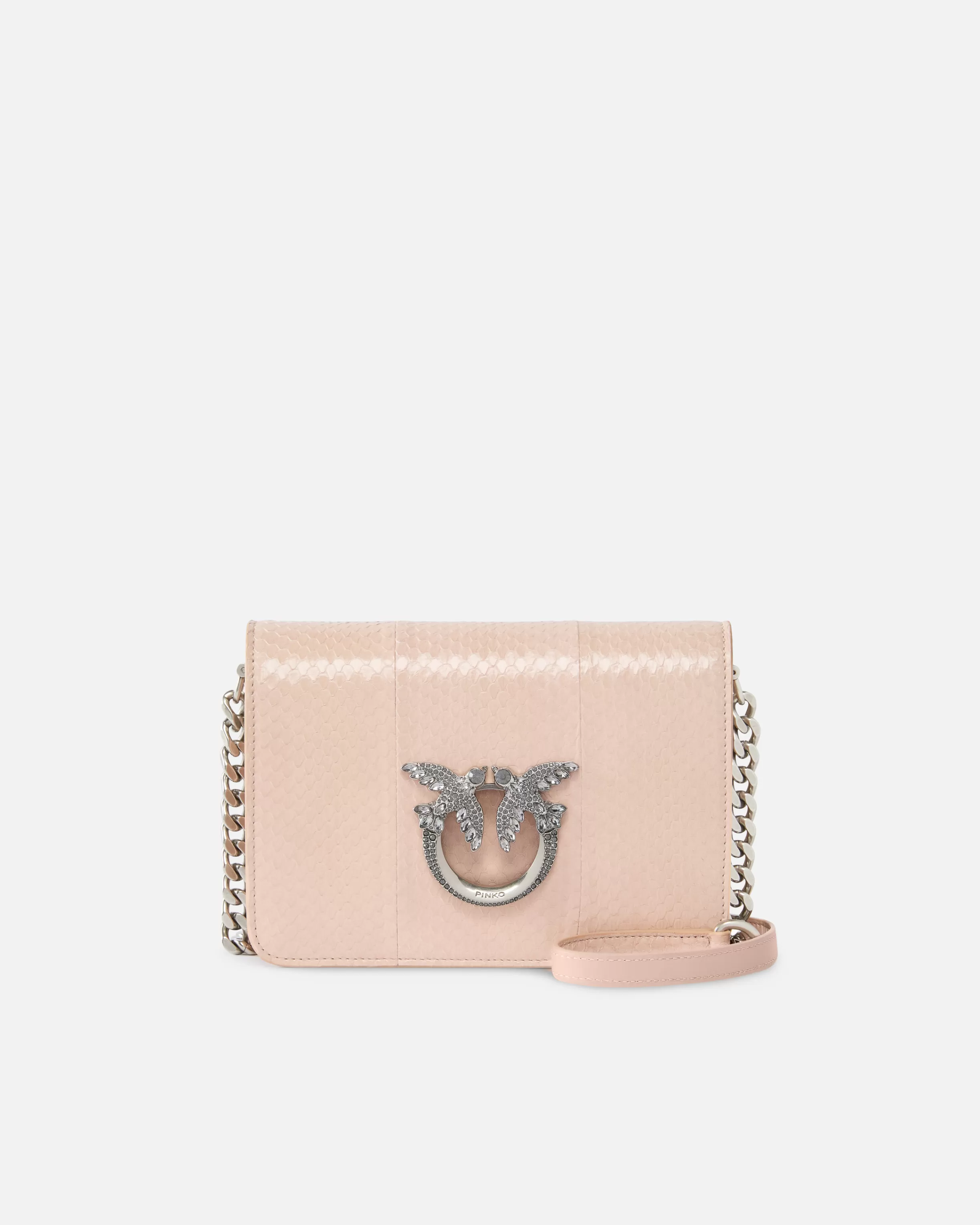 PINKO Mini Love Bag crossbody bag in glossy reptile Galleria.