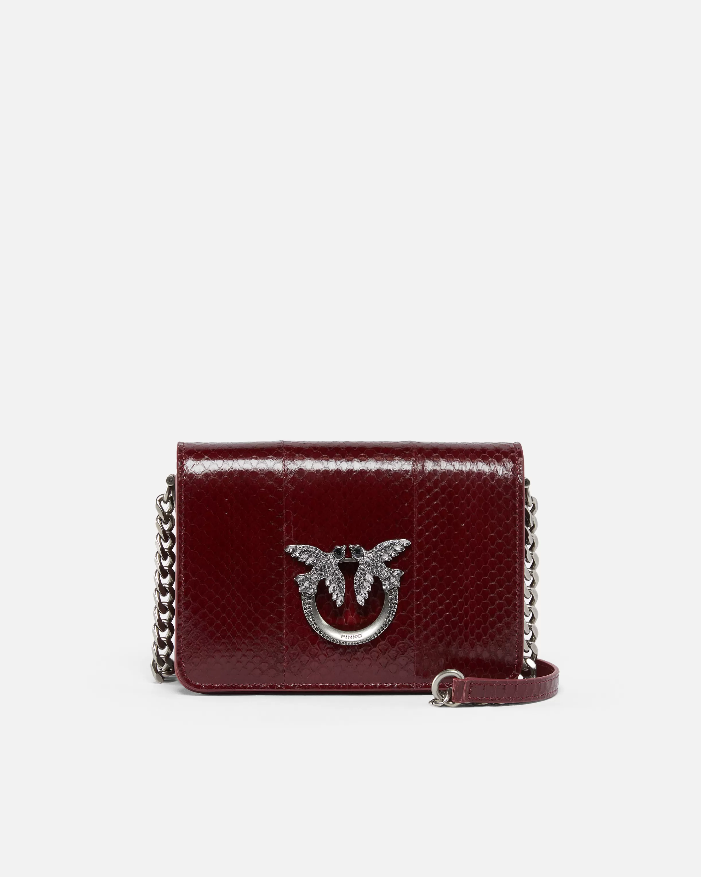 PINKO Mini Love Bag crossbody bag in glossy reptile Galleria.