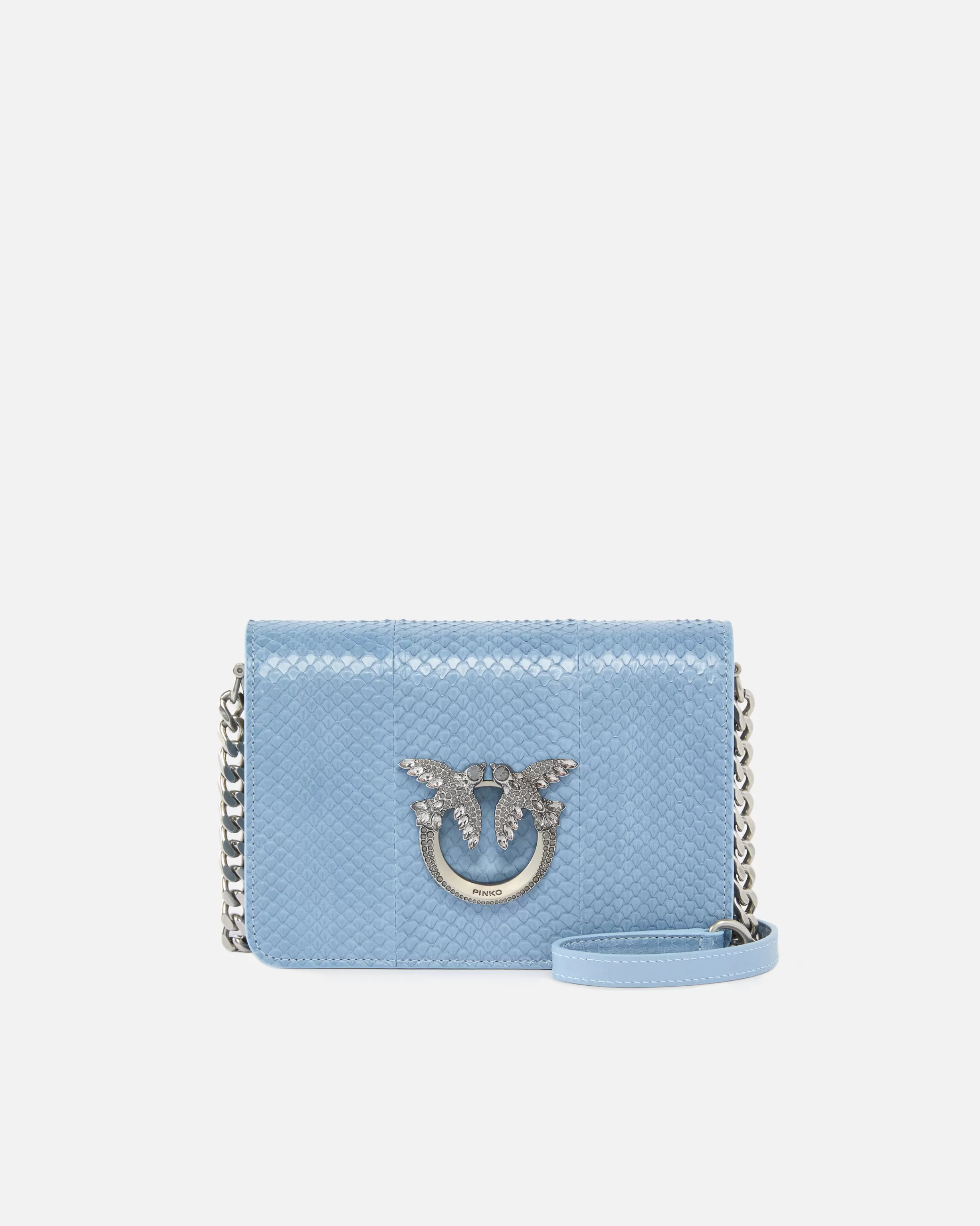 PINKO Mini Love Bag crossbody bag in glossy reptile Galleria.