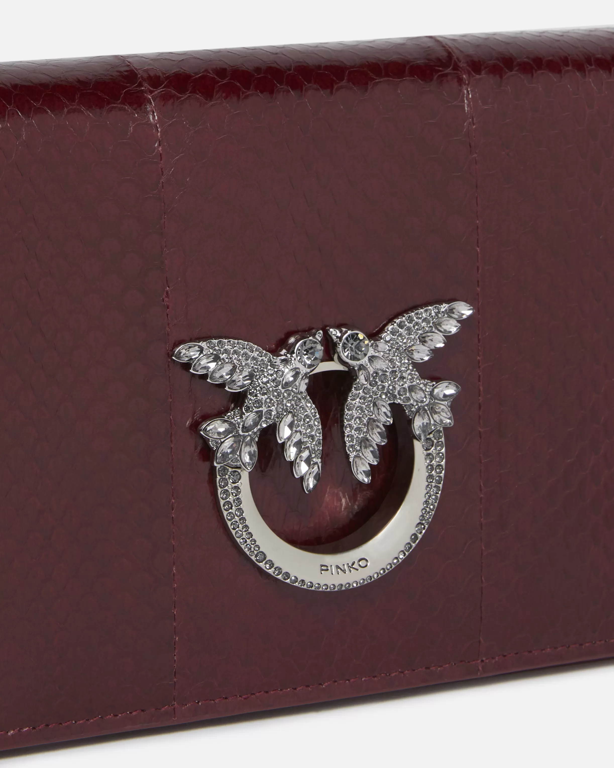 PINKO Mini Love Bag crossbody bag in glossy reptile Galleria.
