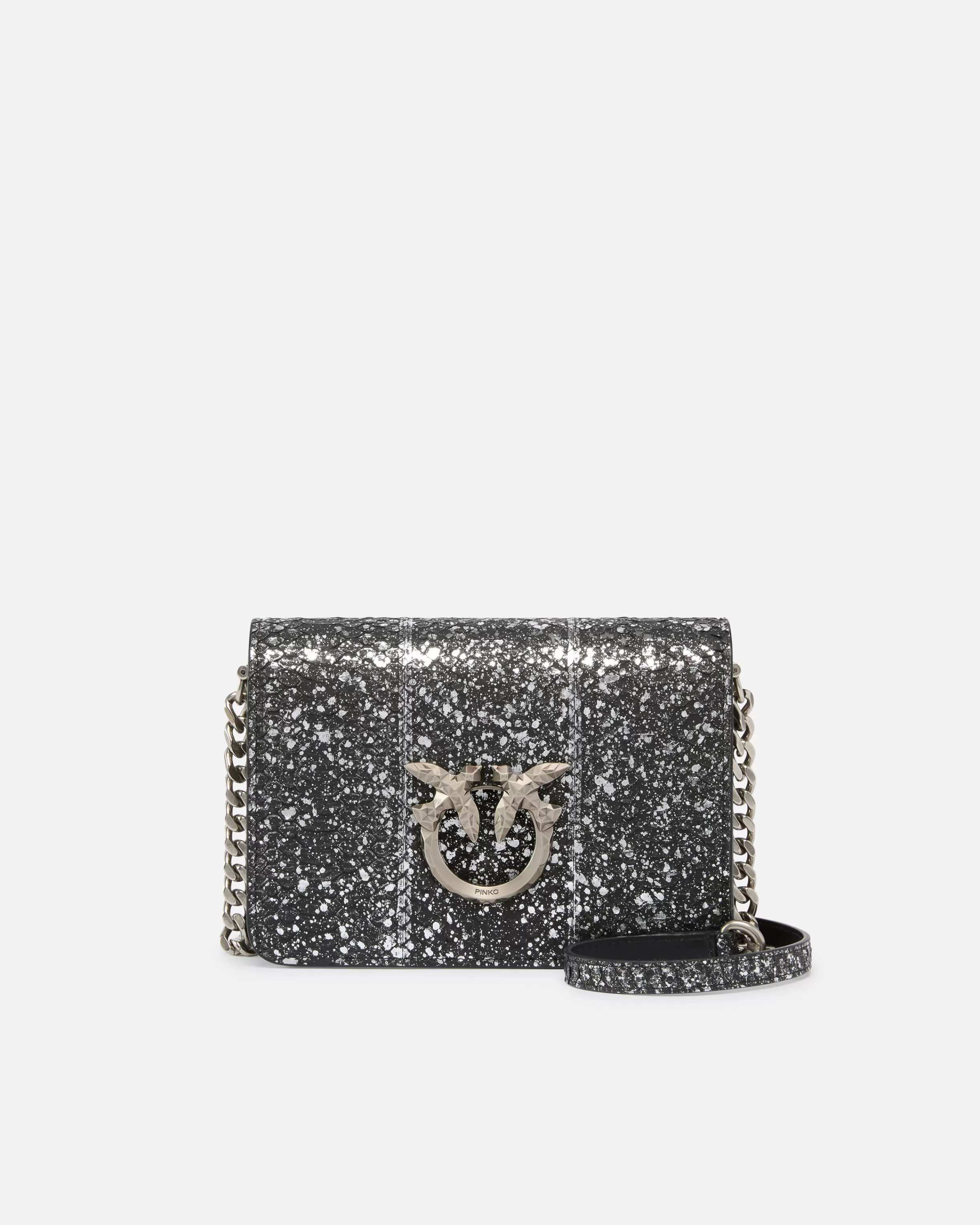PINKO Mini Love Bag crossbody bag in laminated reptile Galleria.