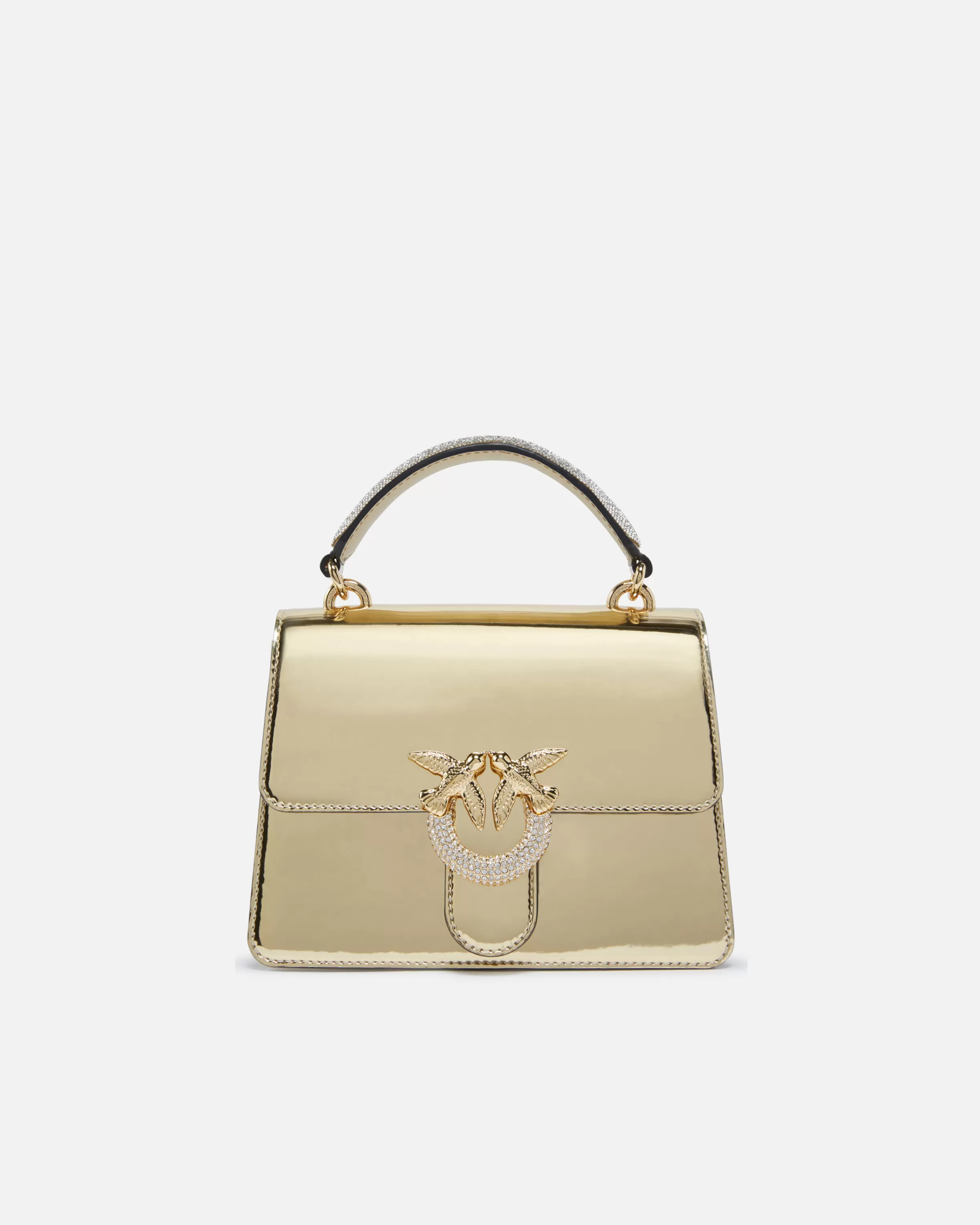 PINKO Mini Love Bag handbag with golden mirror effect