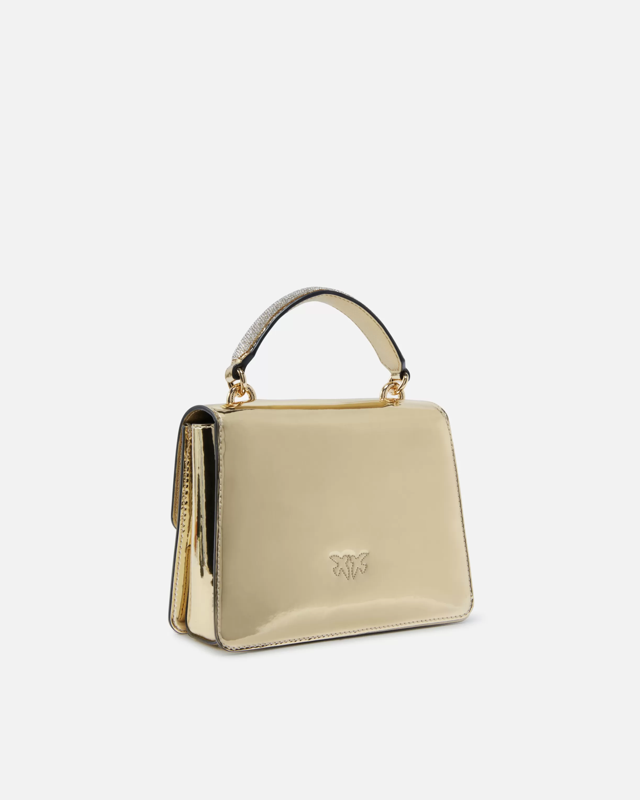 PINKO Mini Love Bag handbag with golden mirror effect