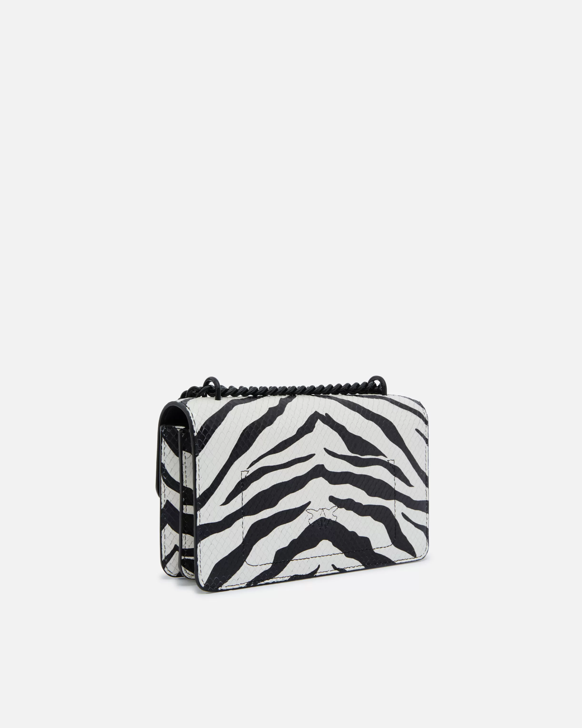 PINKO Mini Love Bag leather crossbody bag with zebra pattern