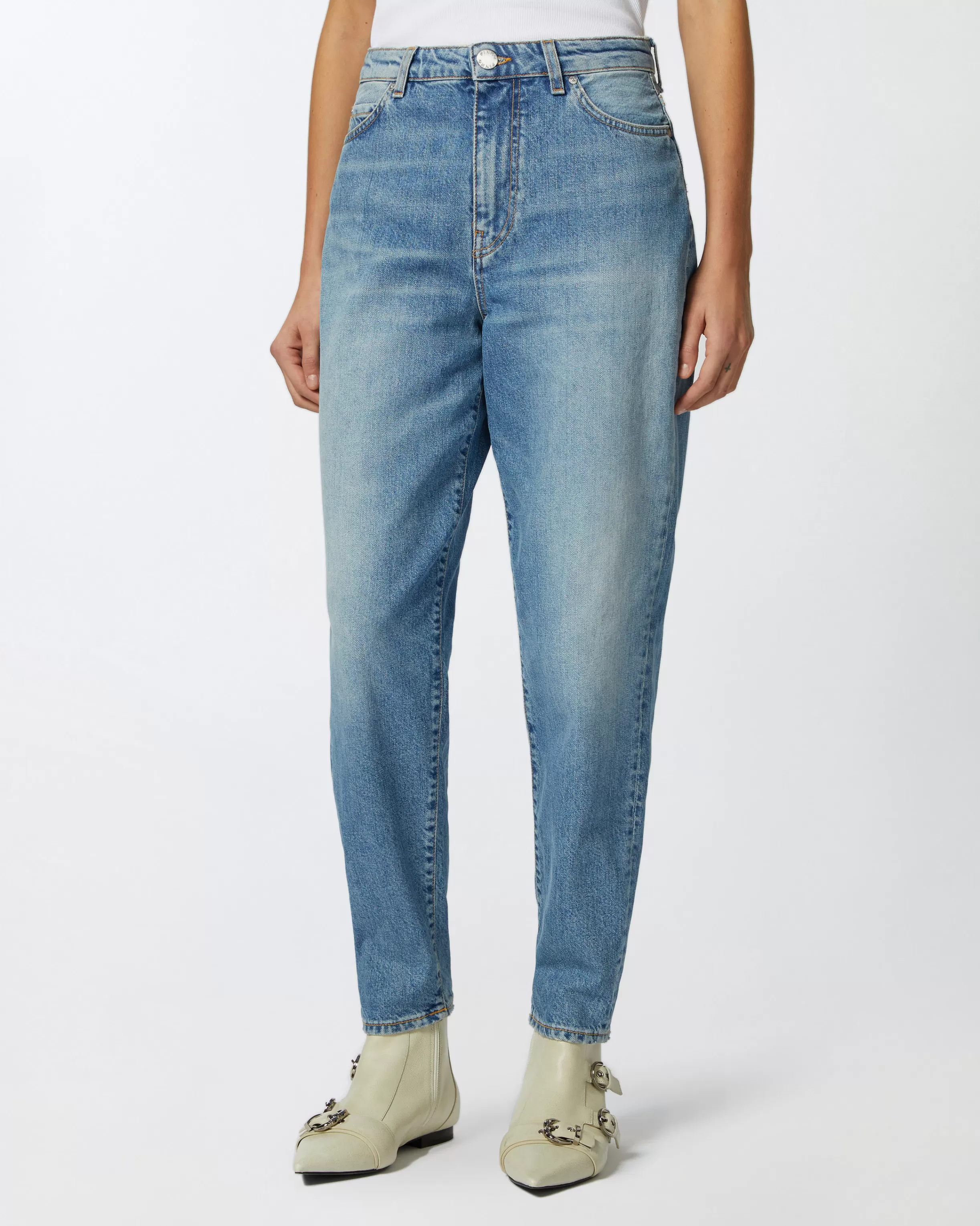PINKO Mom-fit jeans with vintage light effect