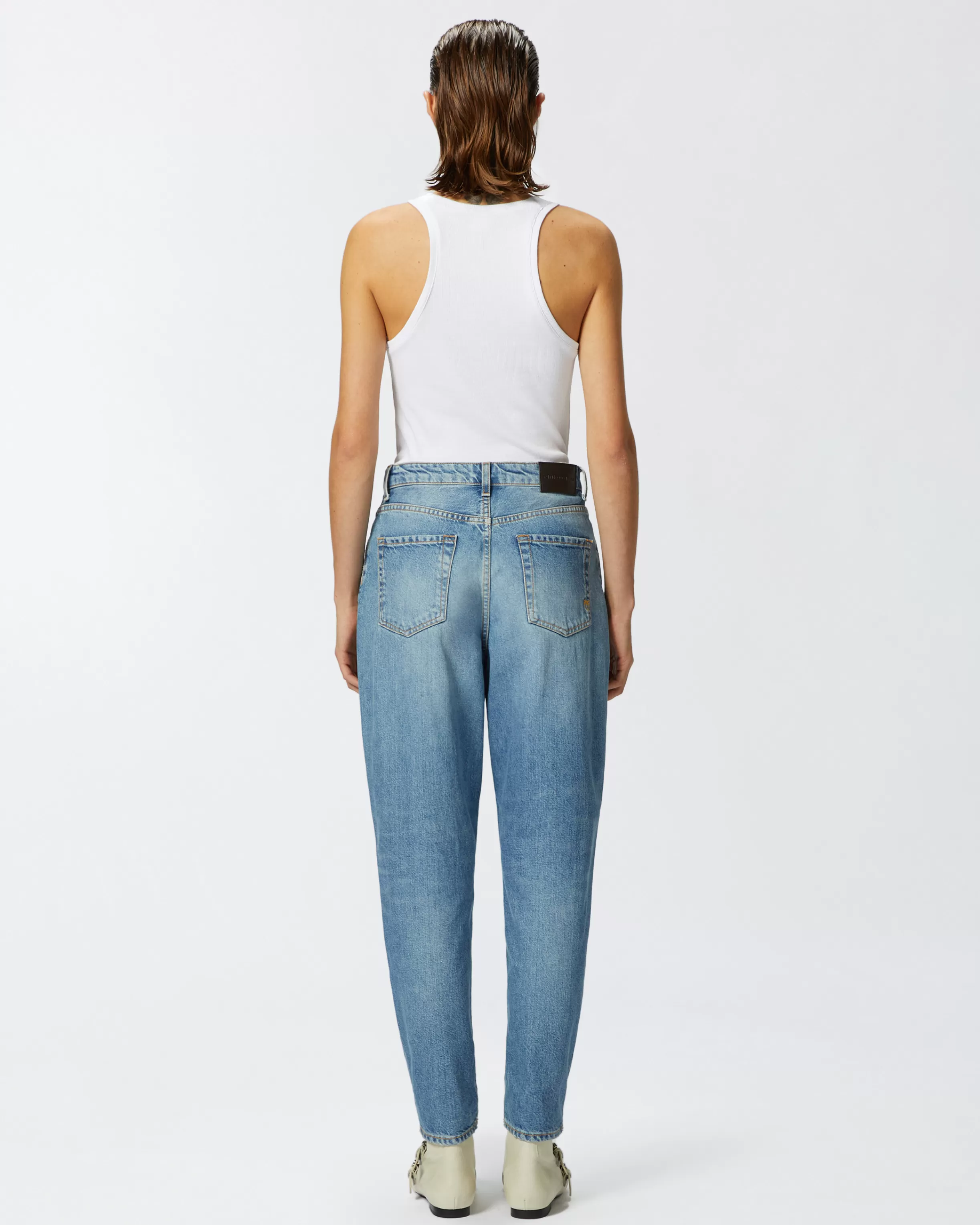 PINKO Mom-fit jeans with vintage light effect
