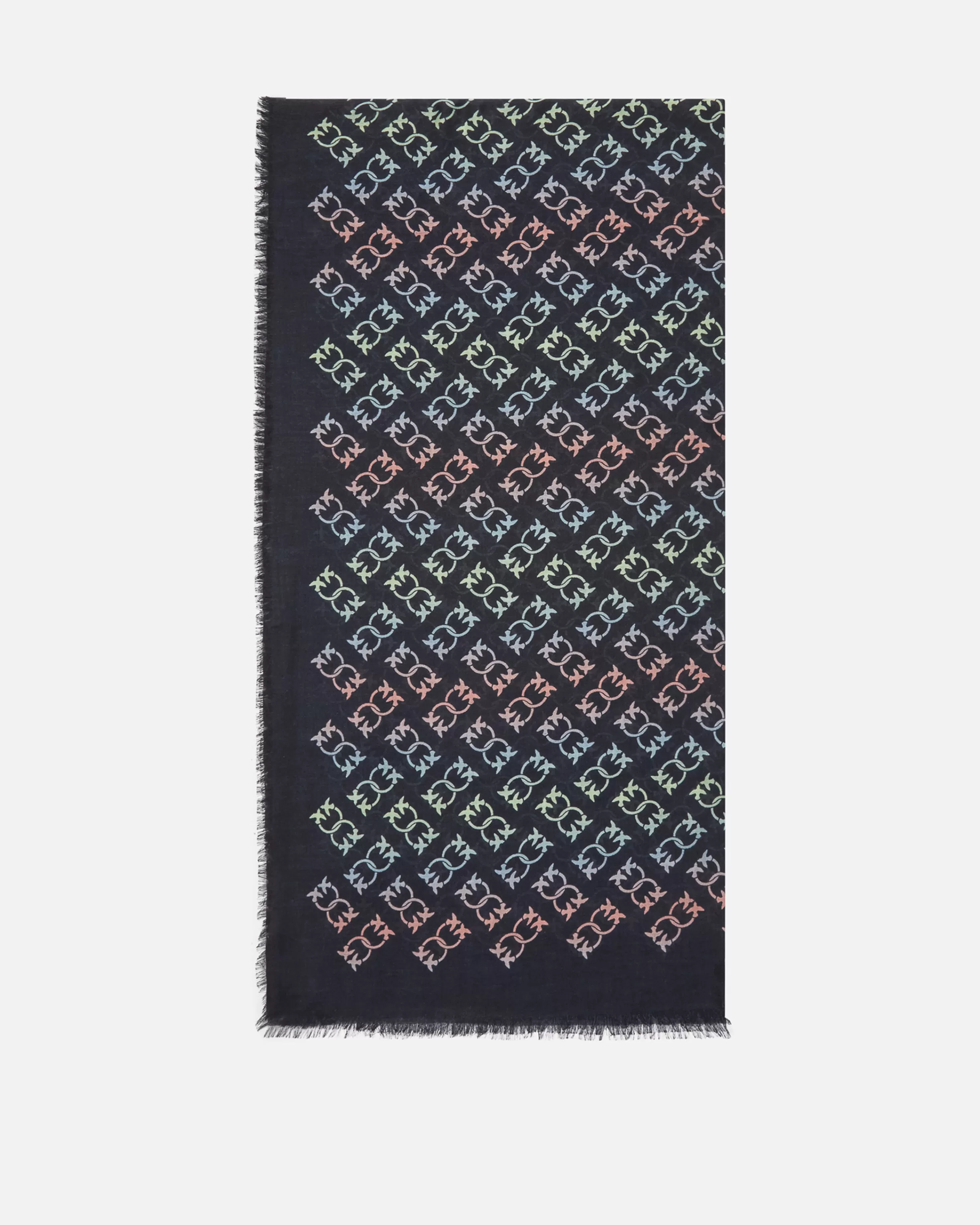 PINKO Monogram print cashmere-blend scarf