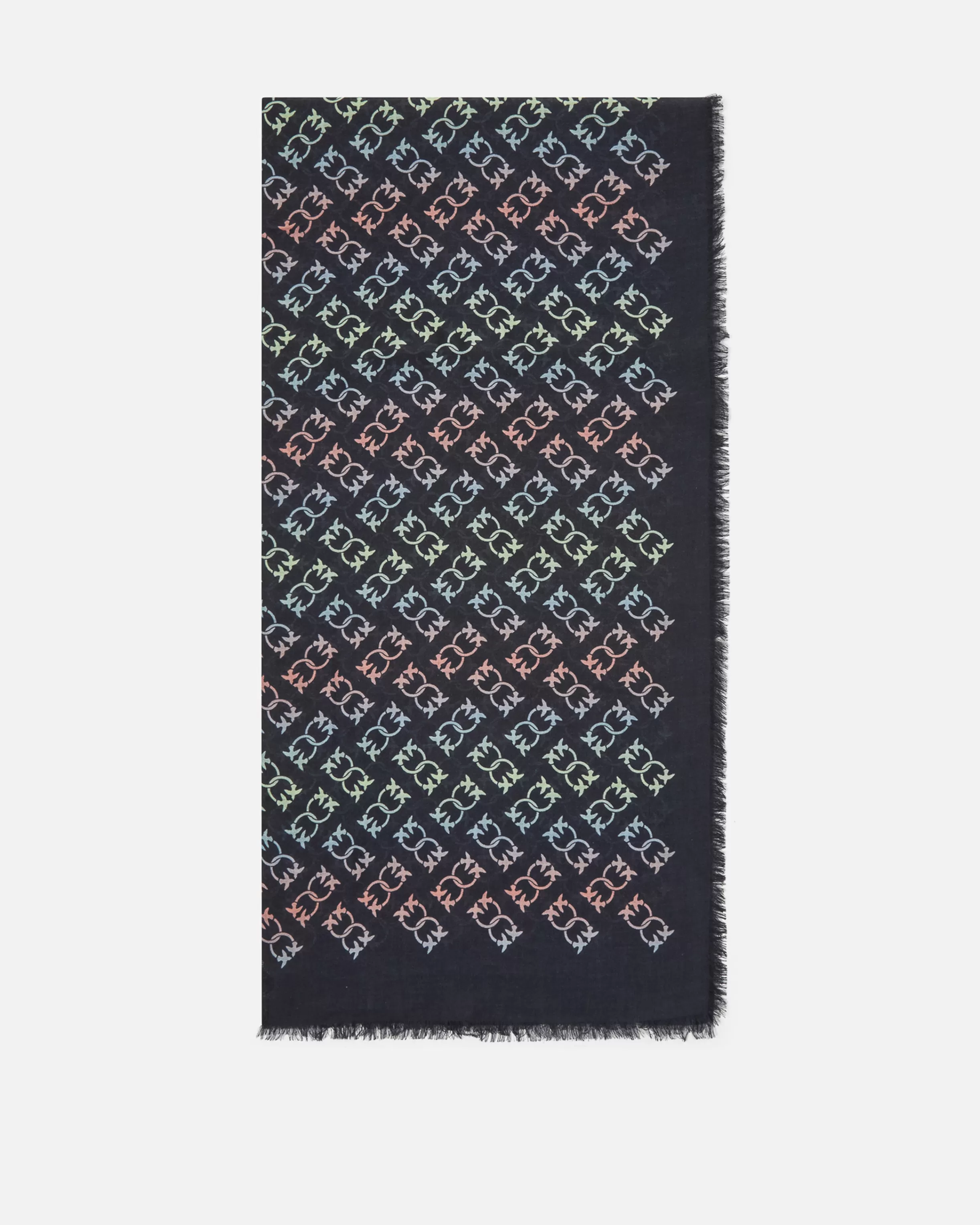 PINKO Monogram print cashmere-blend scarf