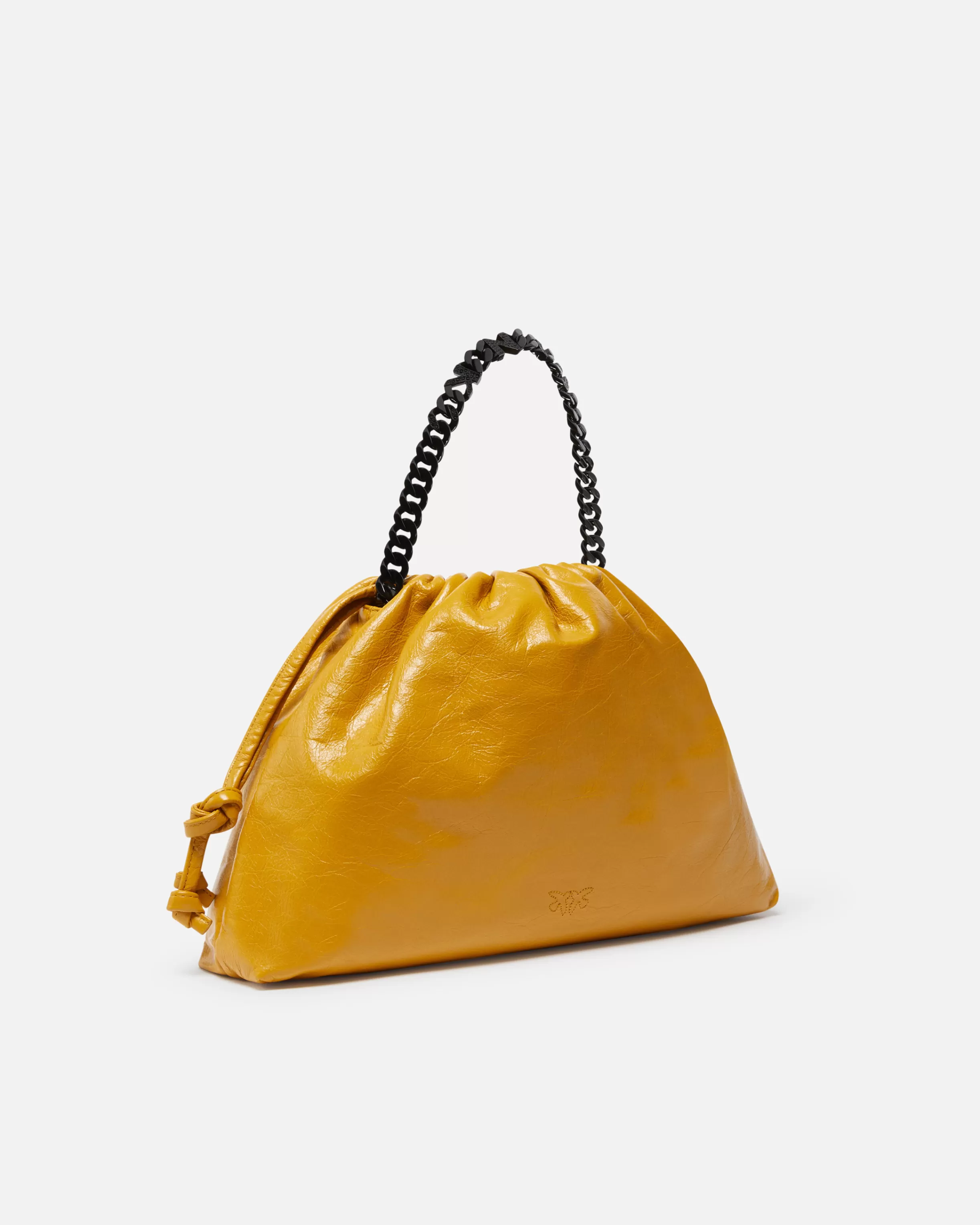 PINKO Naplak leather shoulder bag with chain strap