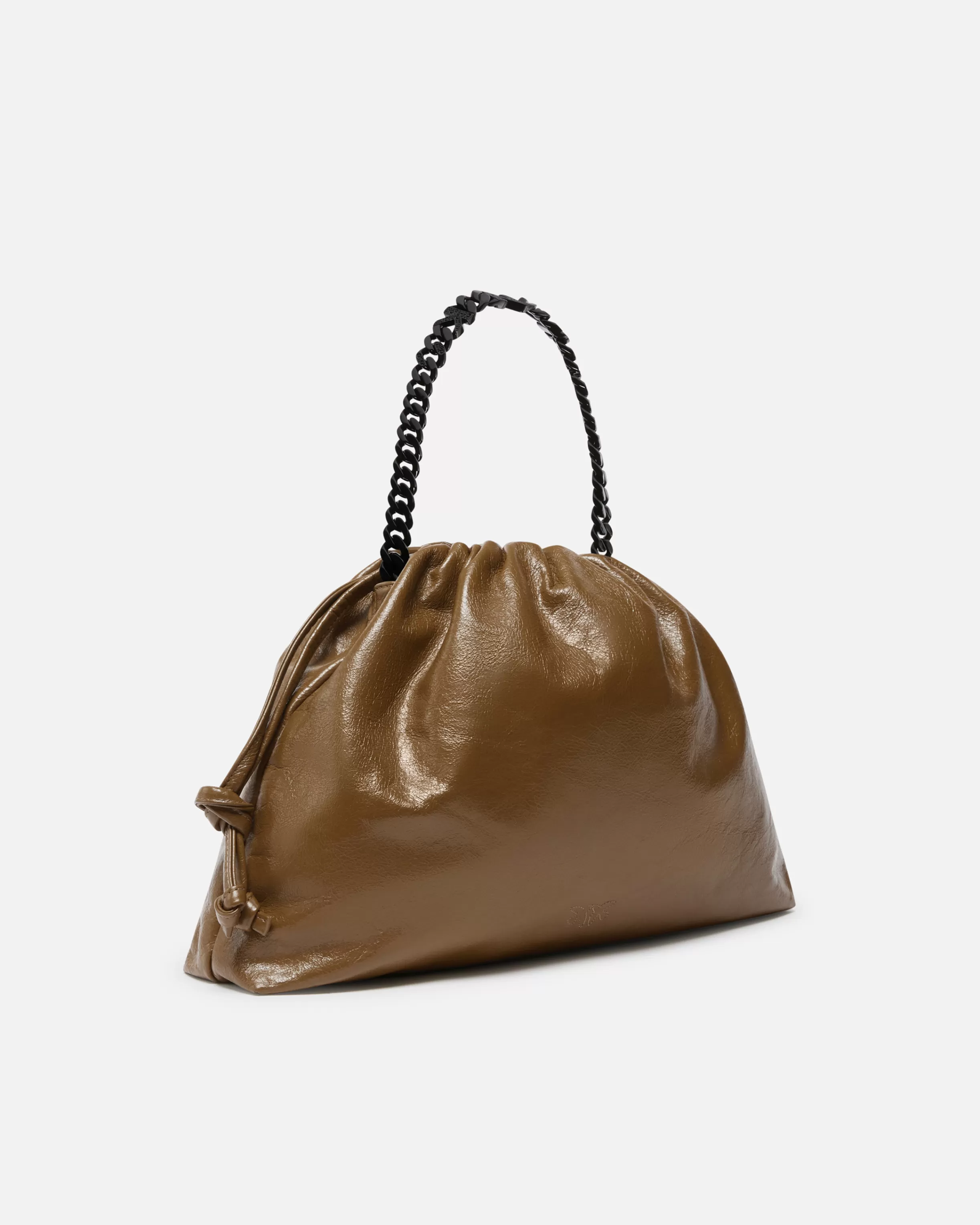 PINKO Naplak leather shoulder bag with chain strap