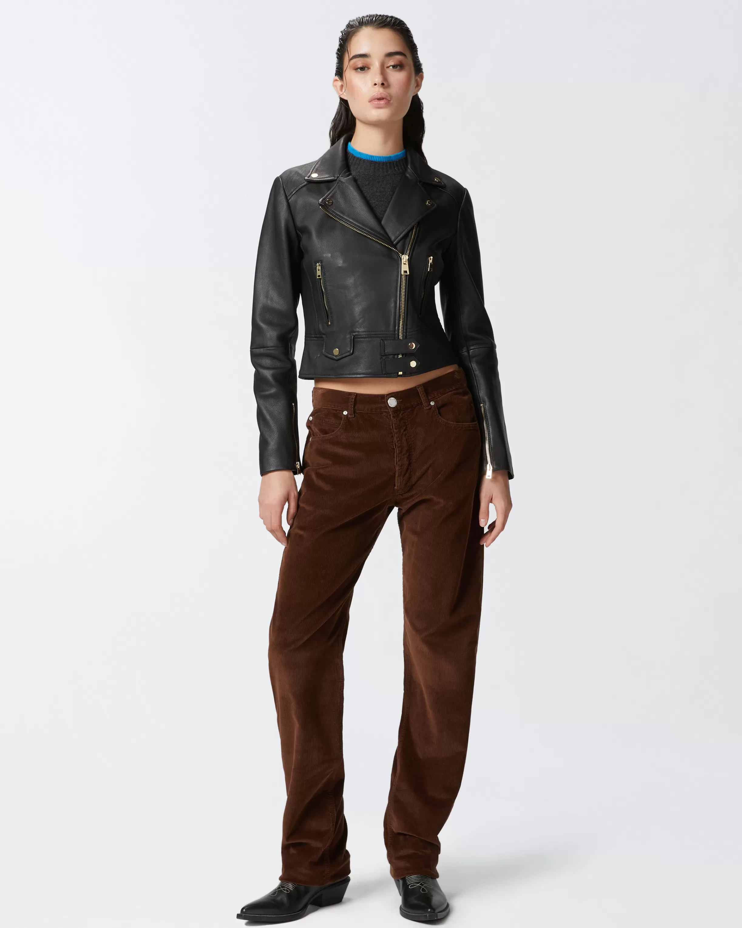 PINKO Nappa leather biker jacket