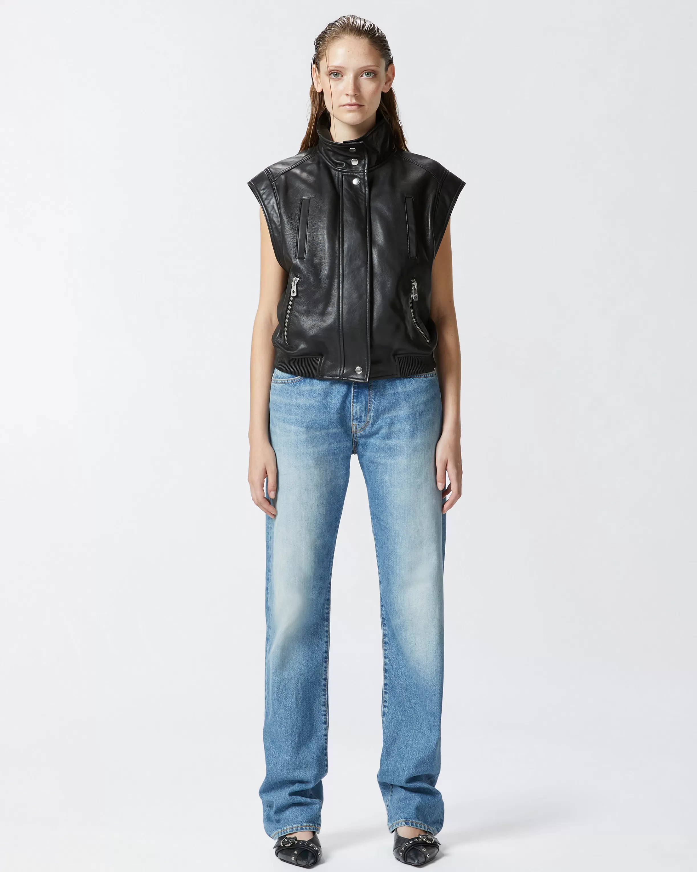 PINKO Nappa leather biker jacket