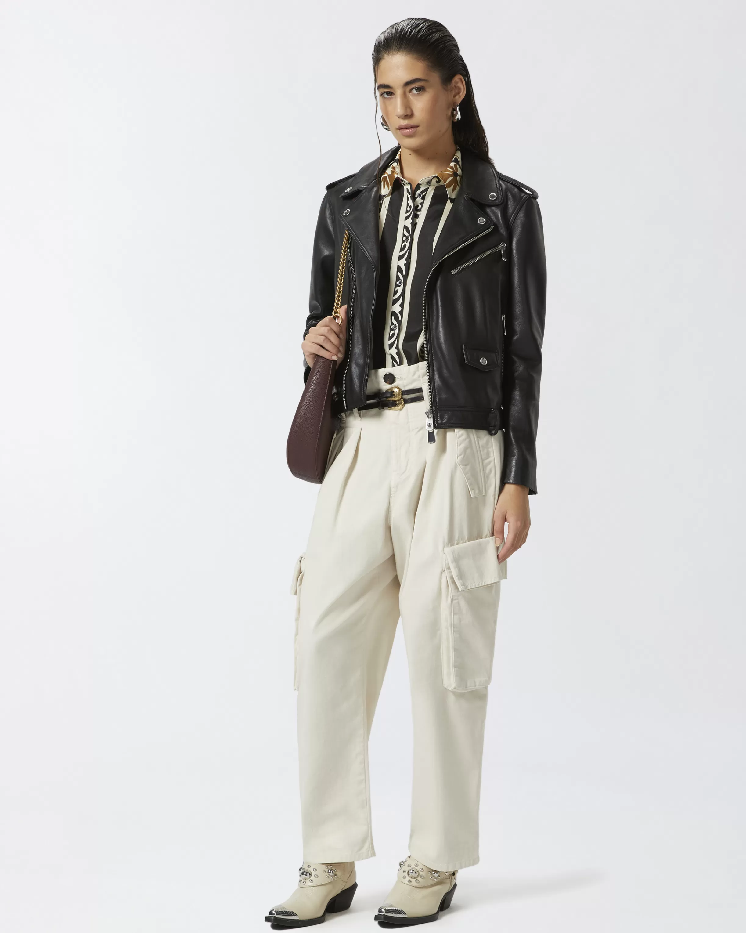 PINKO Oversize cargo trousers with belt