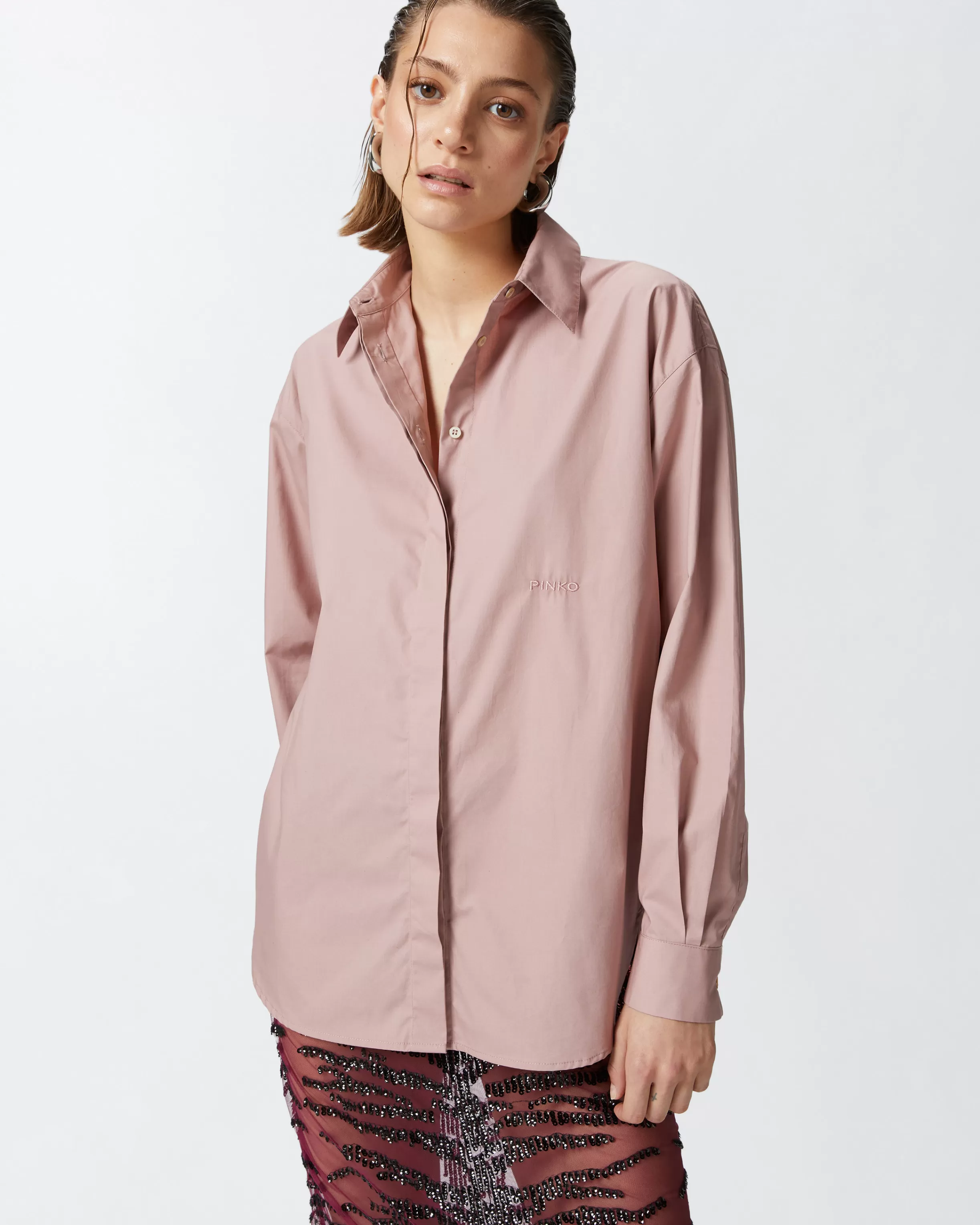 PINKO Oversize poplin shirt