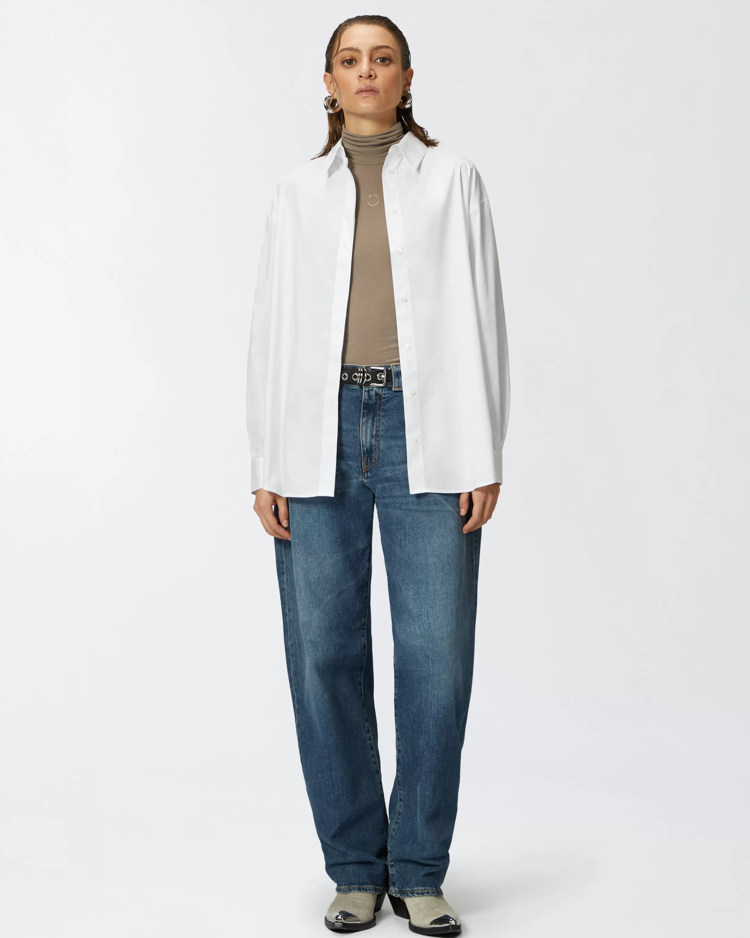 PINKO Oversize poplin shirt