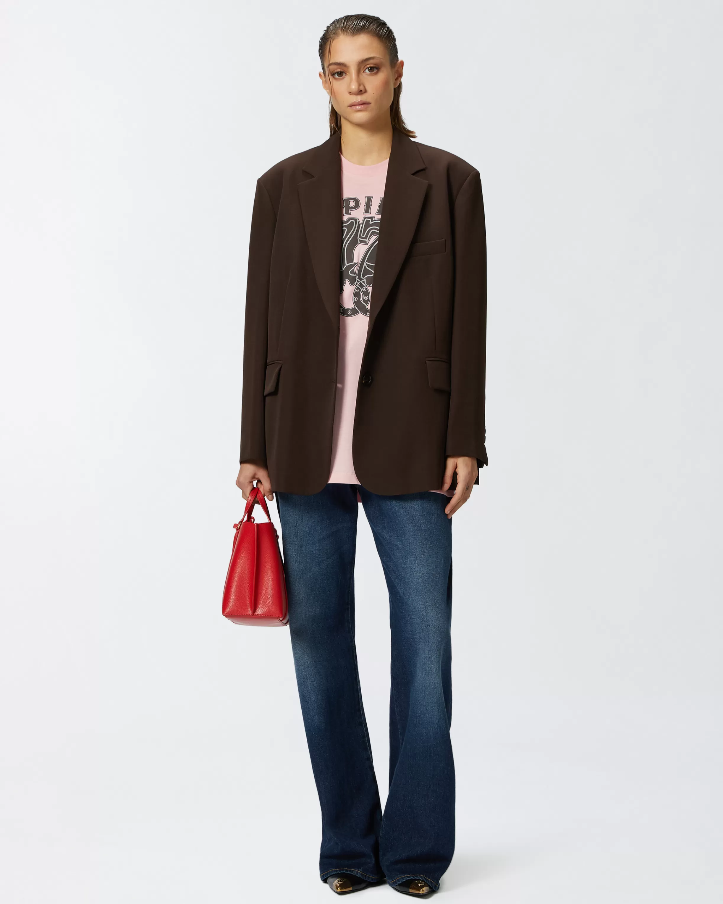 PINKO Oversized T-shirt with casino print