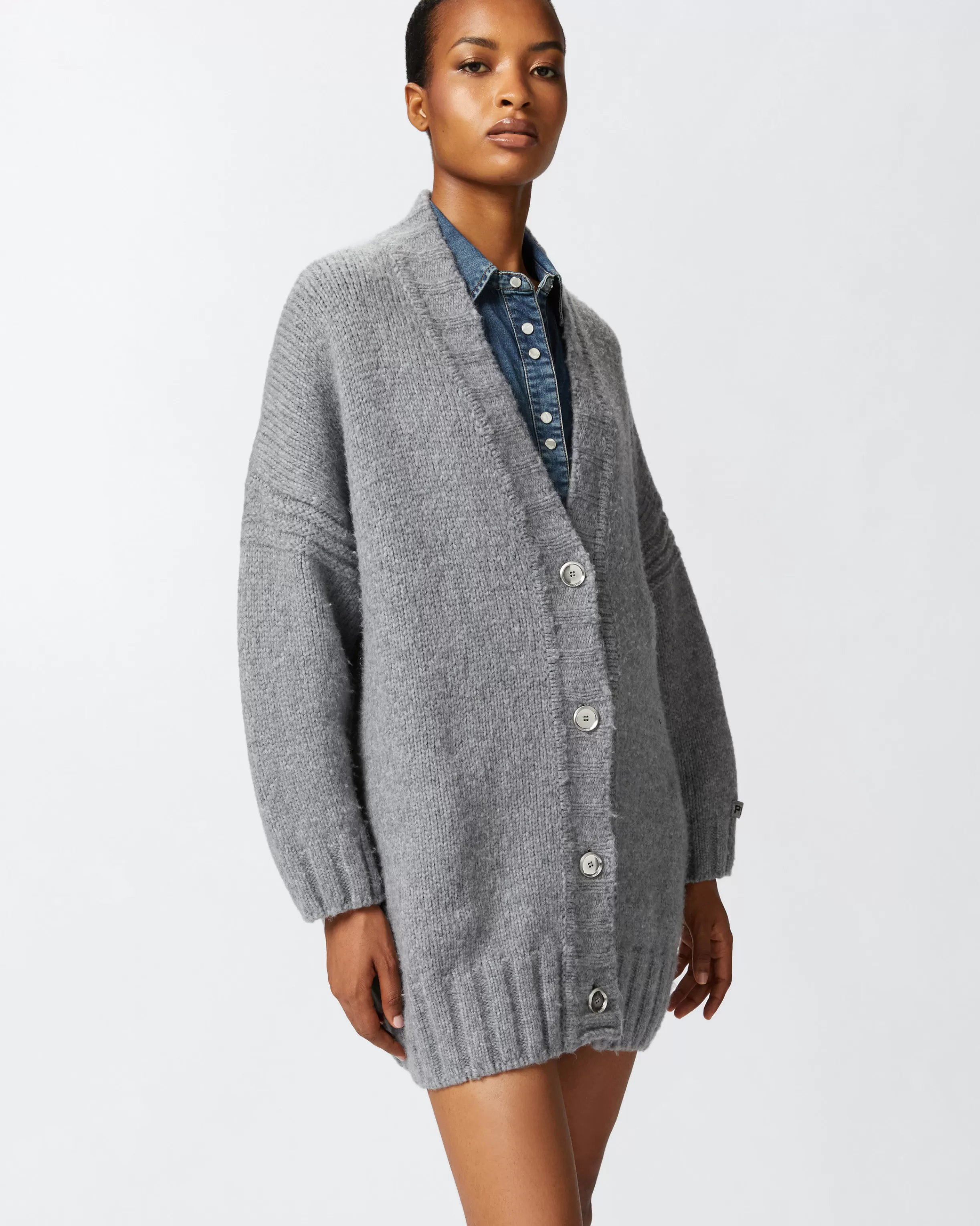 PINKO Oversized V-neck cardigan with buttons