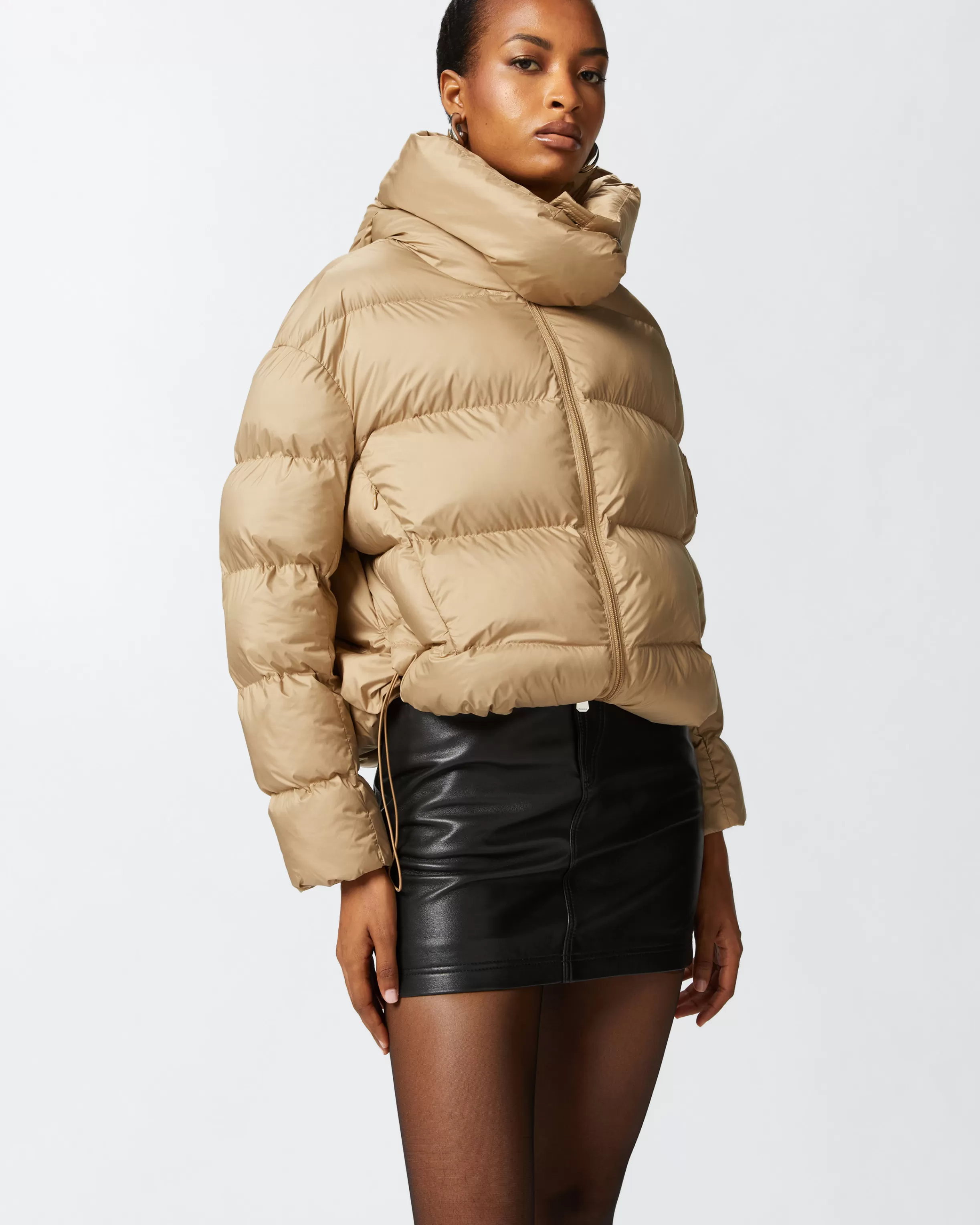 PINKO Padded down jacket with high wrap-around collar