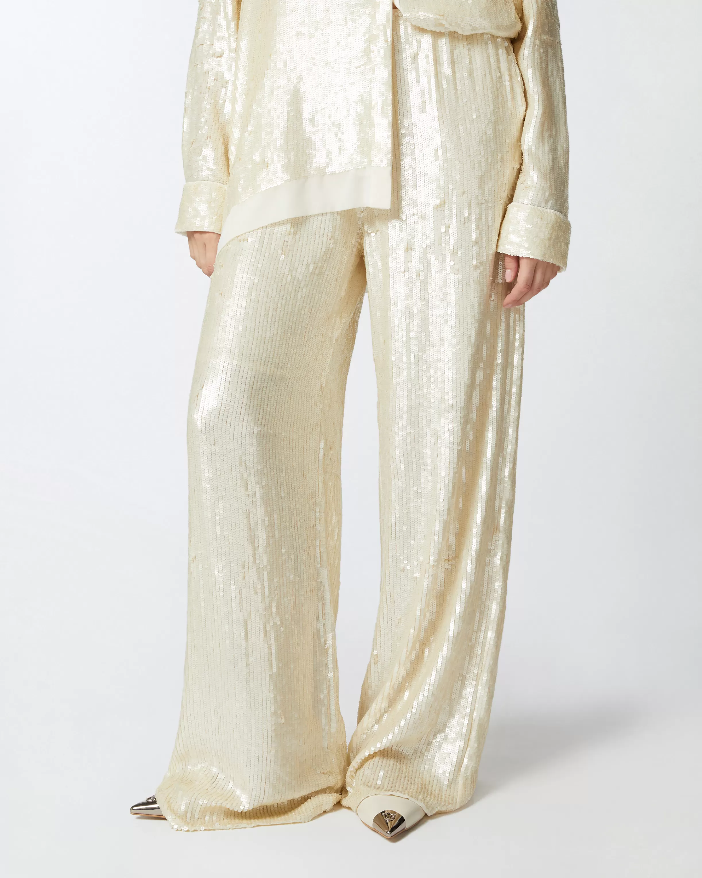 PINKO Palazzo pants with sequins