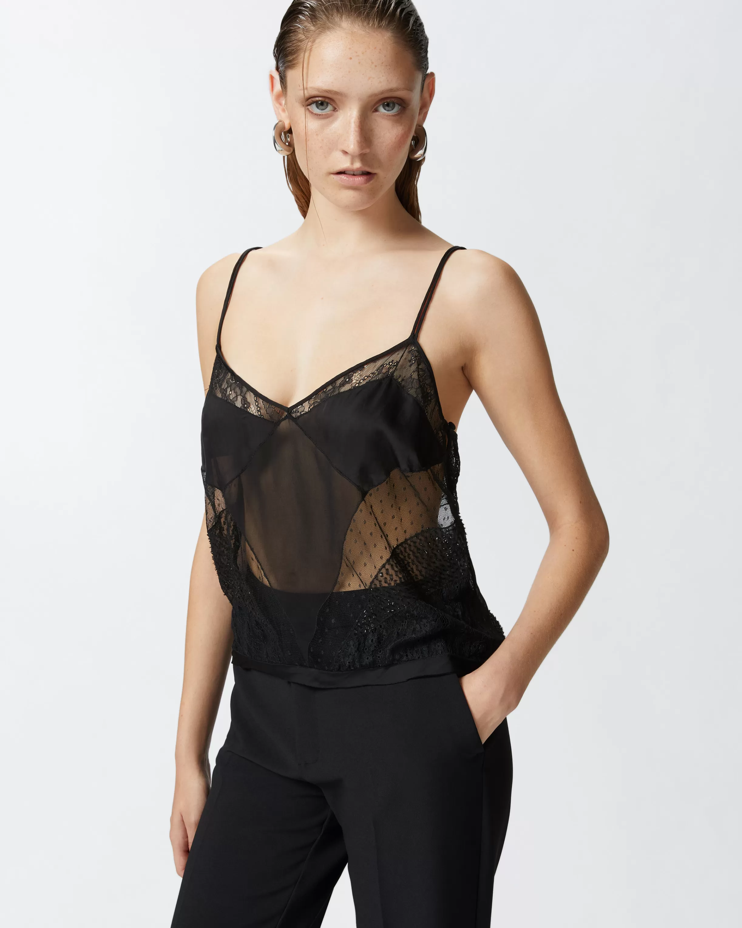 PINKO Patchwork lingerie top