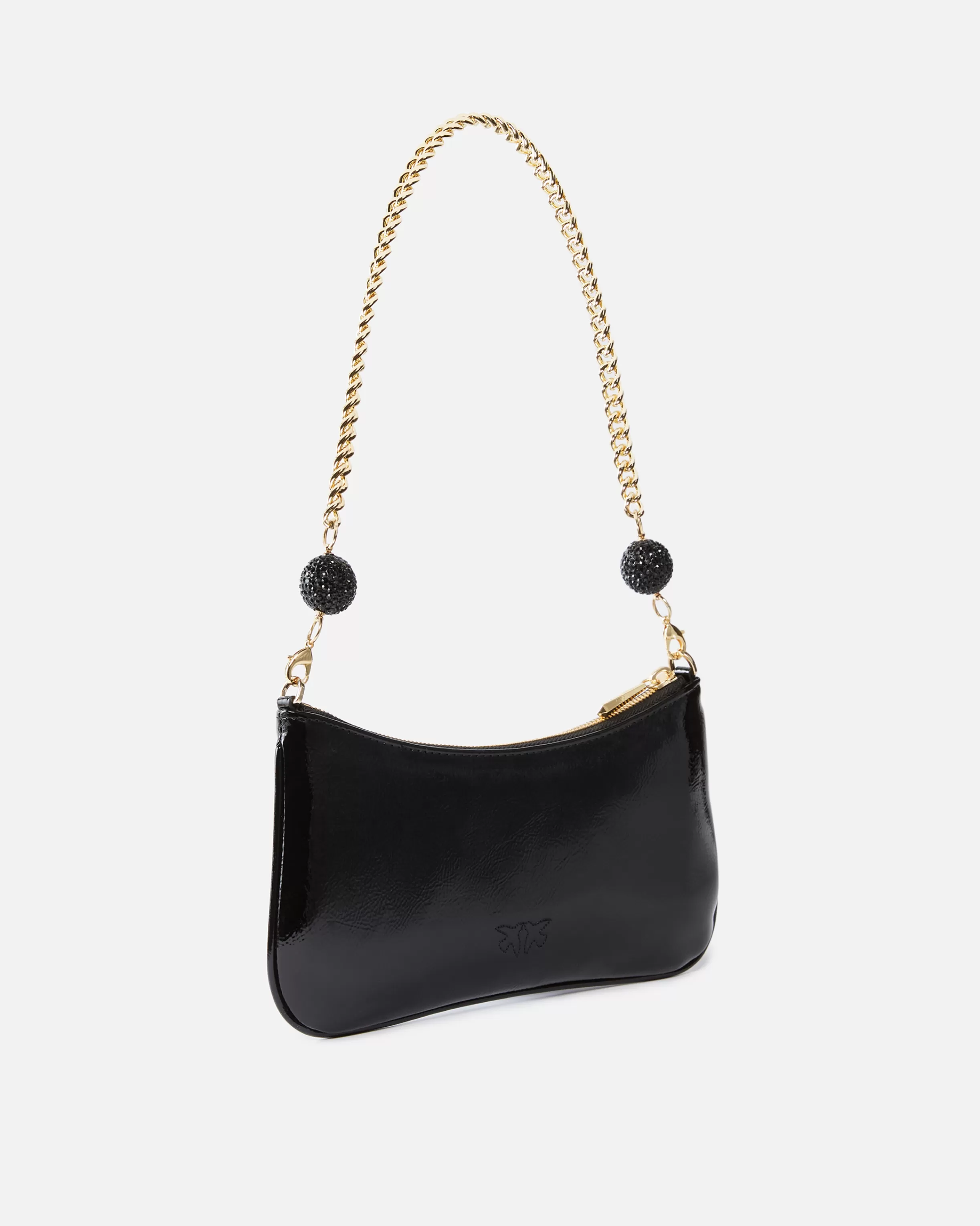 PINKO Patent-effect shoulder clutch