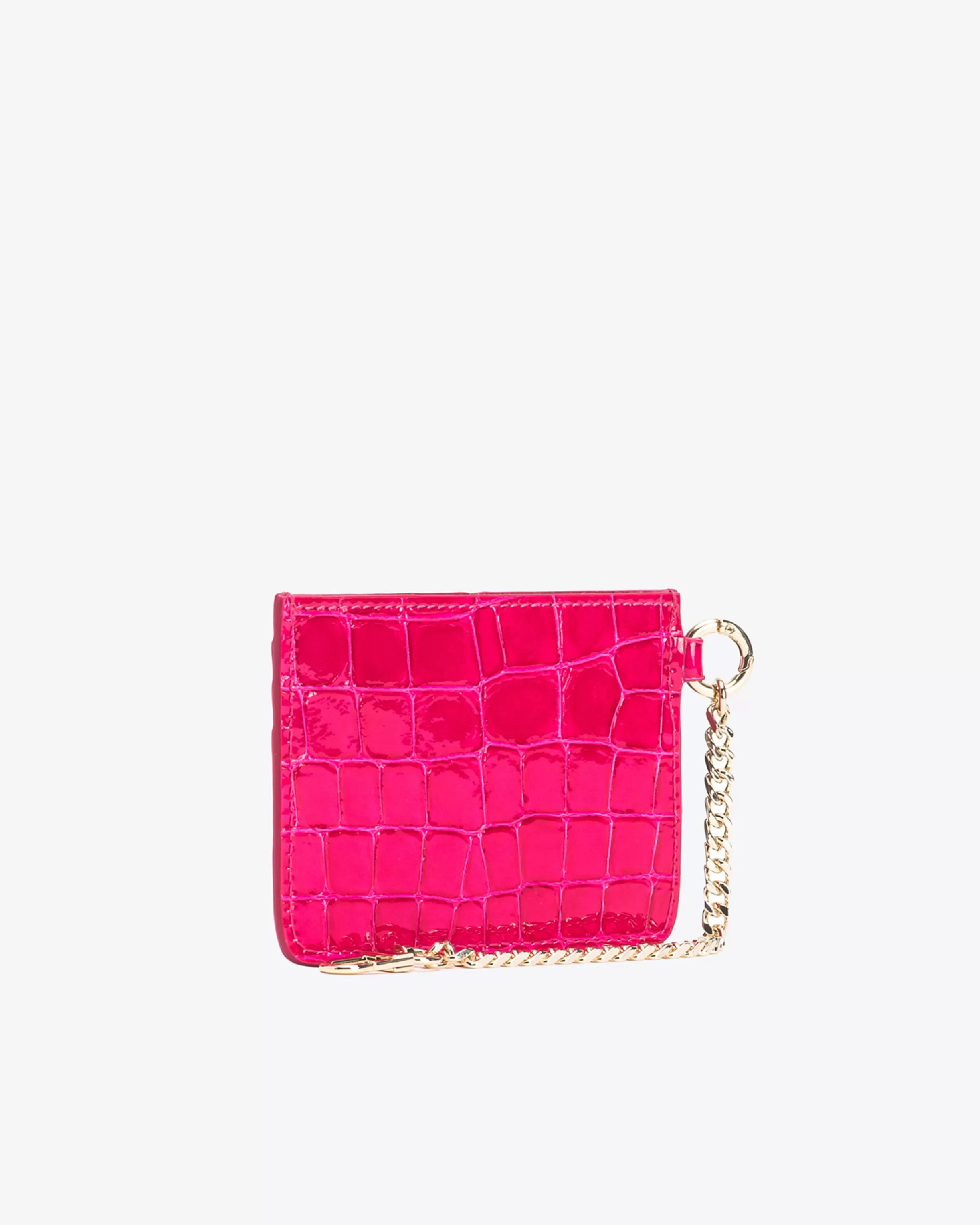 PINKO Galleria card holder in shiny coloured croc-print leather