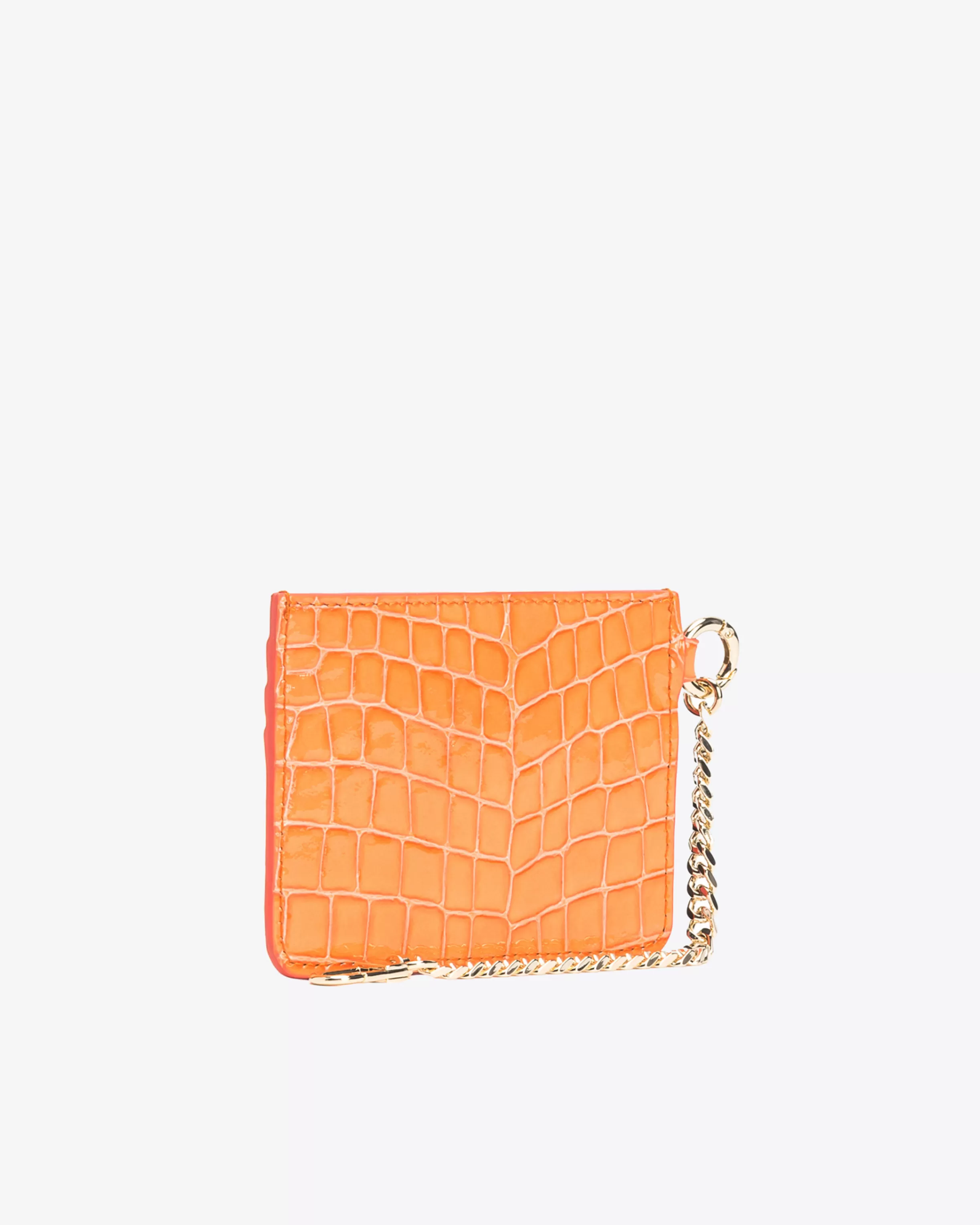 PINKO Galleria card holder in shiny coloured croc-print leather