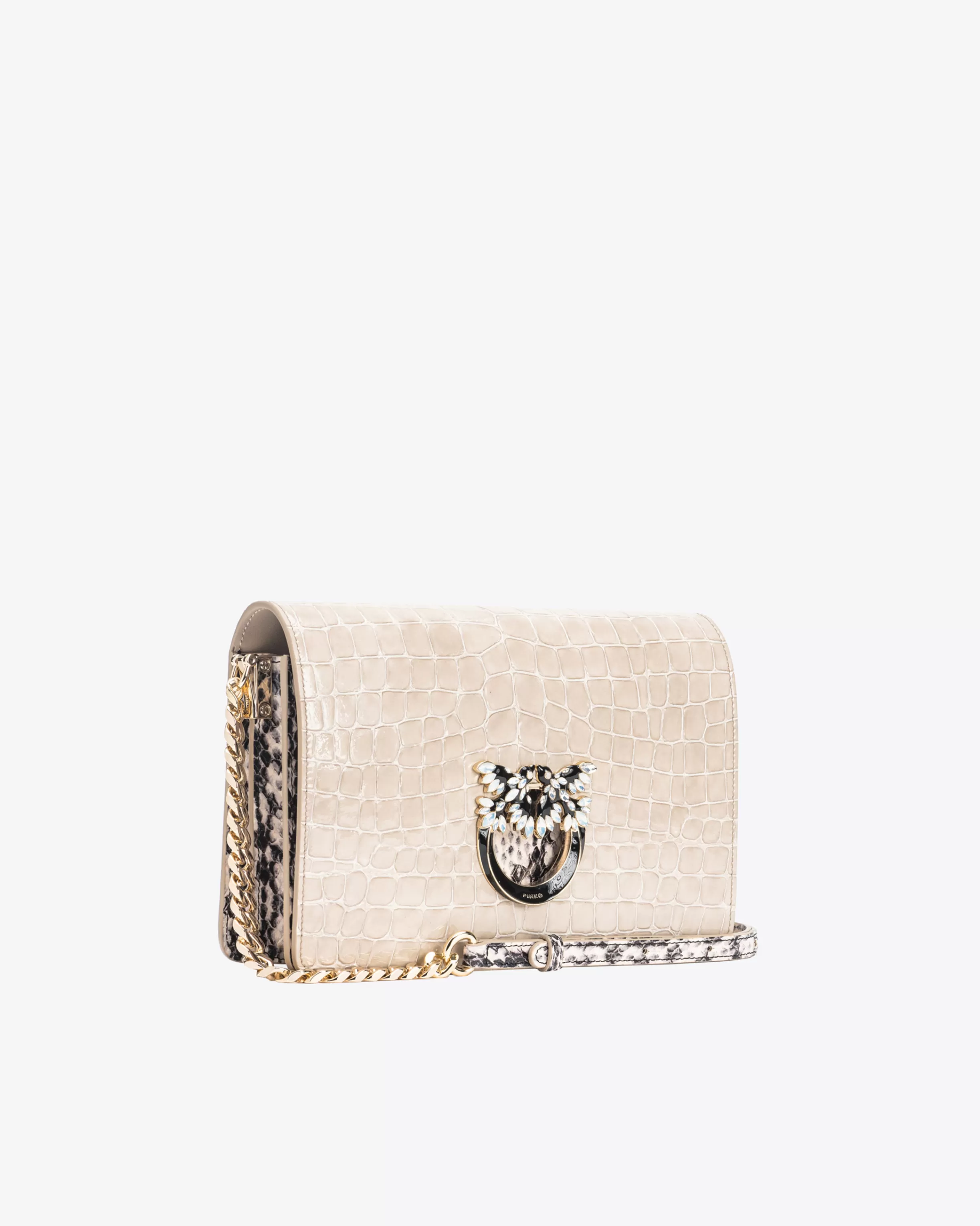 PINKO Galleria Classic Love Bag Click in crocodile- and reptile-print leather