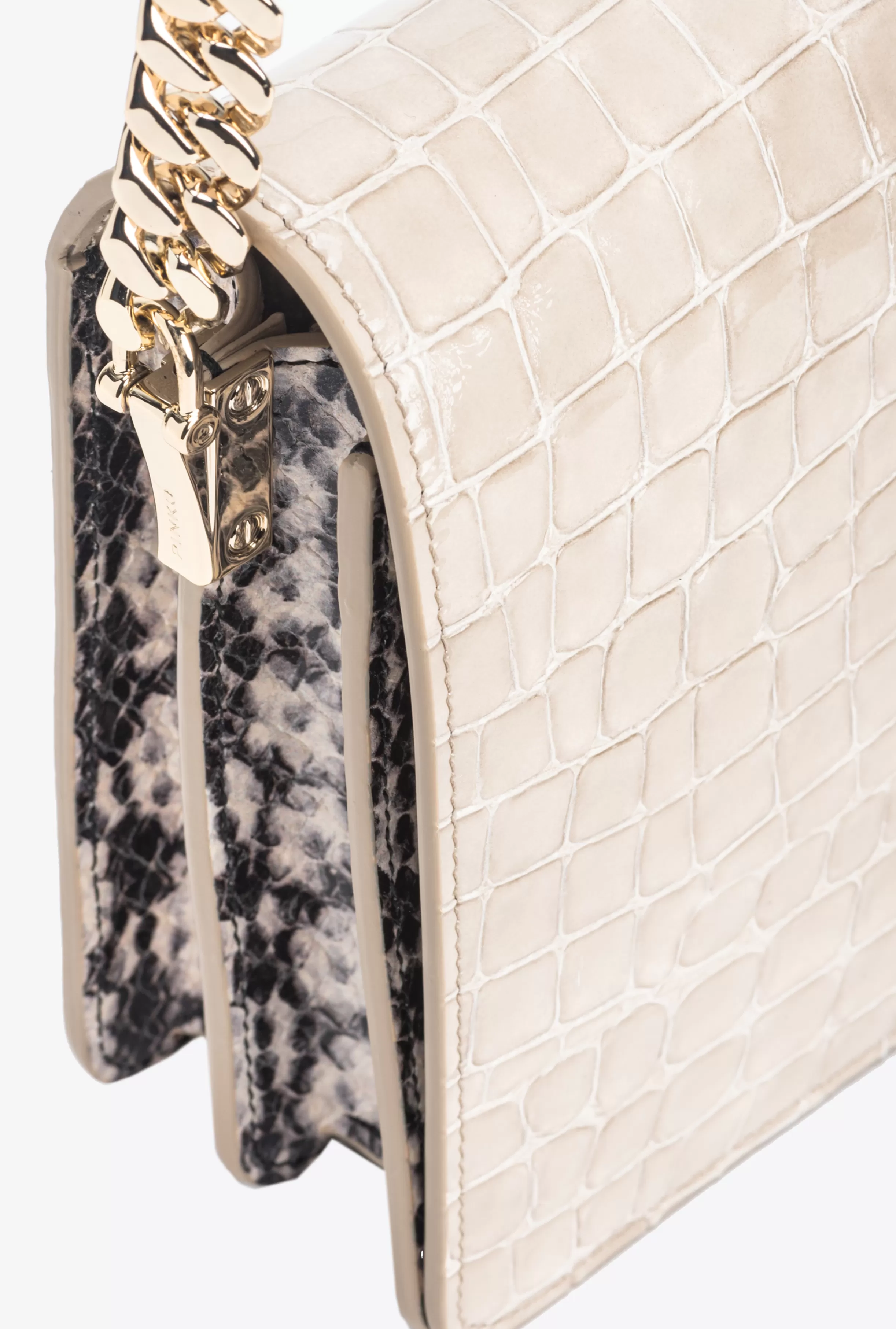 PINKO Galleria Classic Love Bag Click in crocodile- and reptile-print leather
