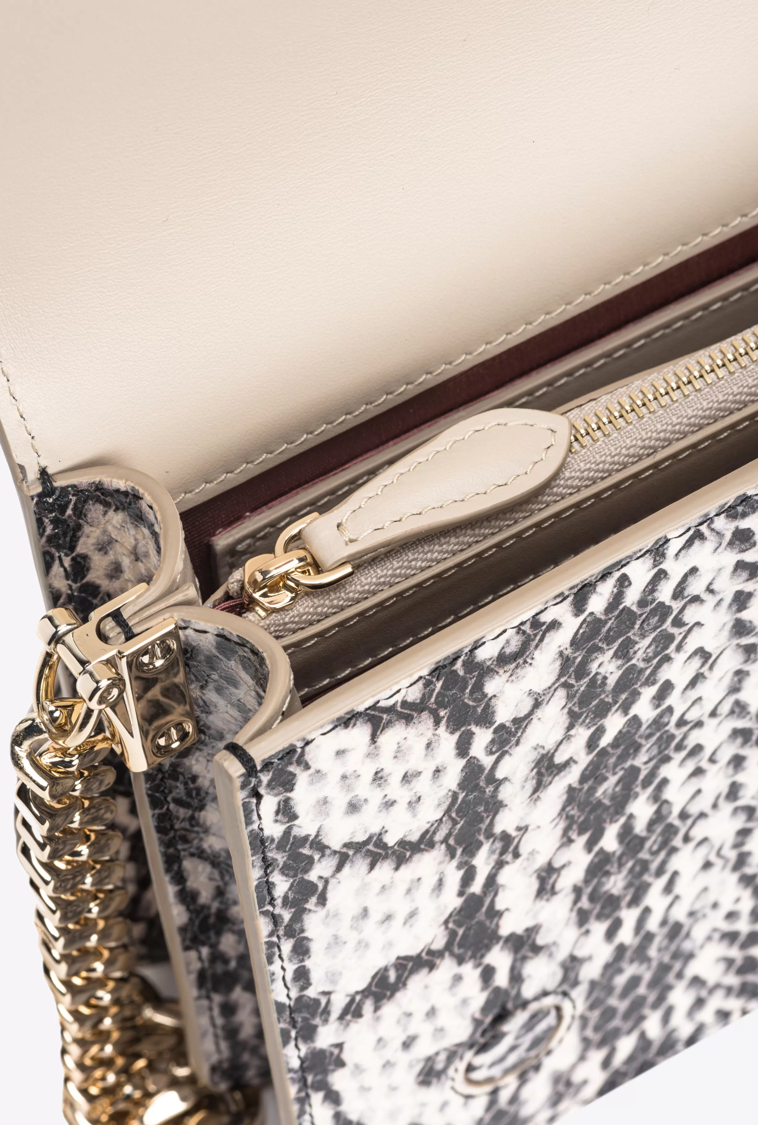 PINKO Galleria Classic Love Bag Click in crocodile- and reptile-print leather