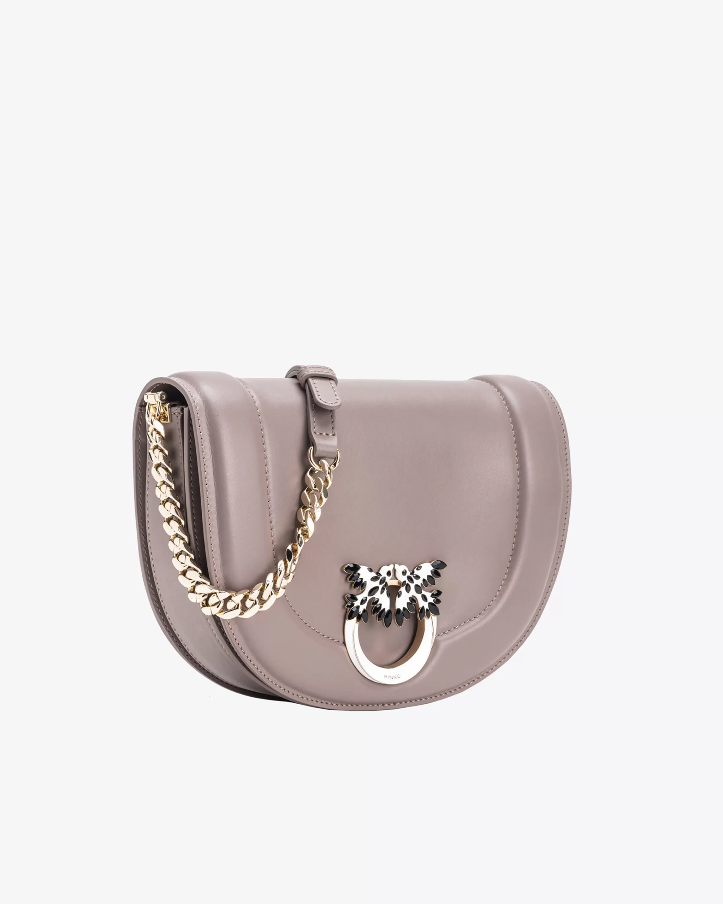 PINKO Galleria Classic Love Bag Click Round with bejewelled buckle