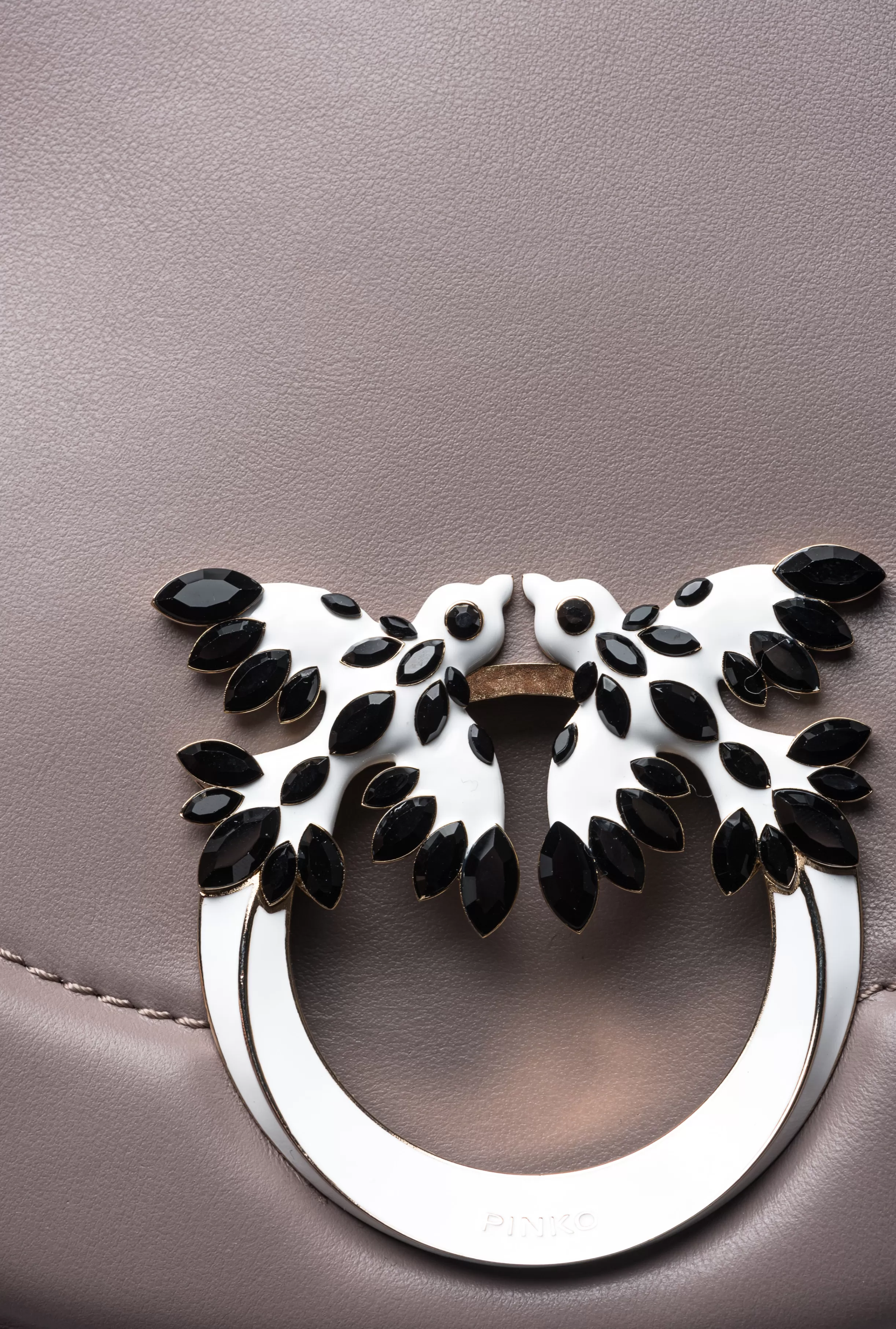 PINKO Galleria Classic Love Bag Click Round with bejewelled buckle