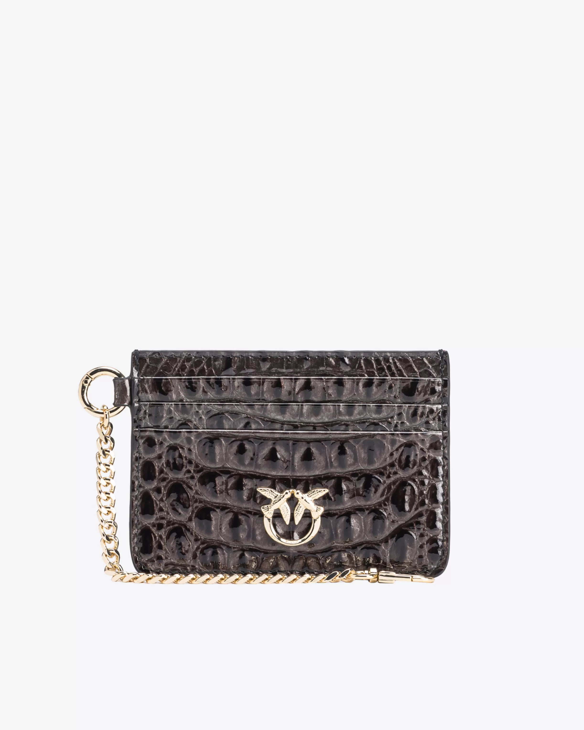 PINKO Galleria croc-print leather card holder