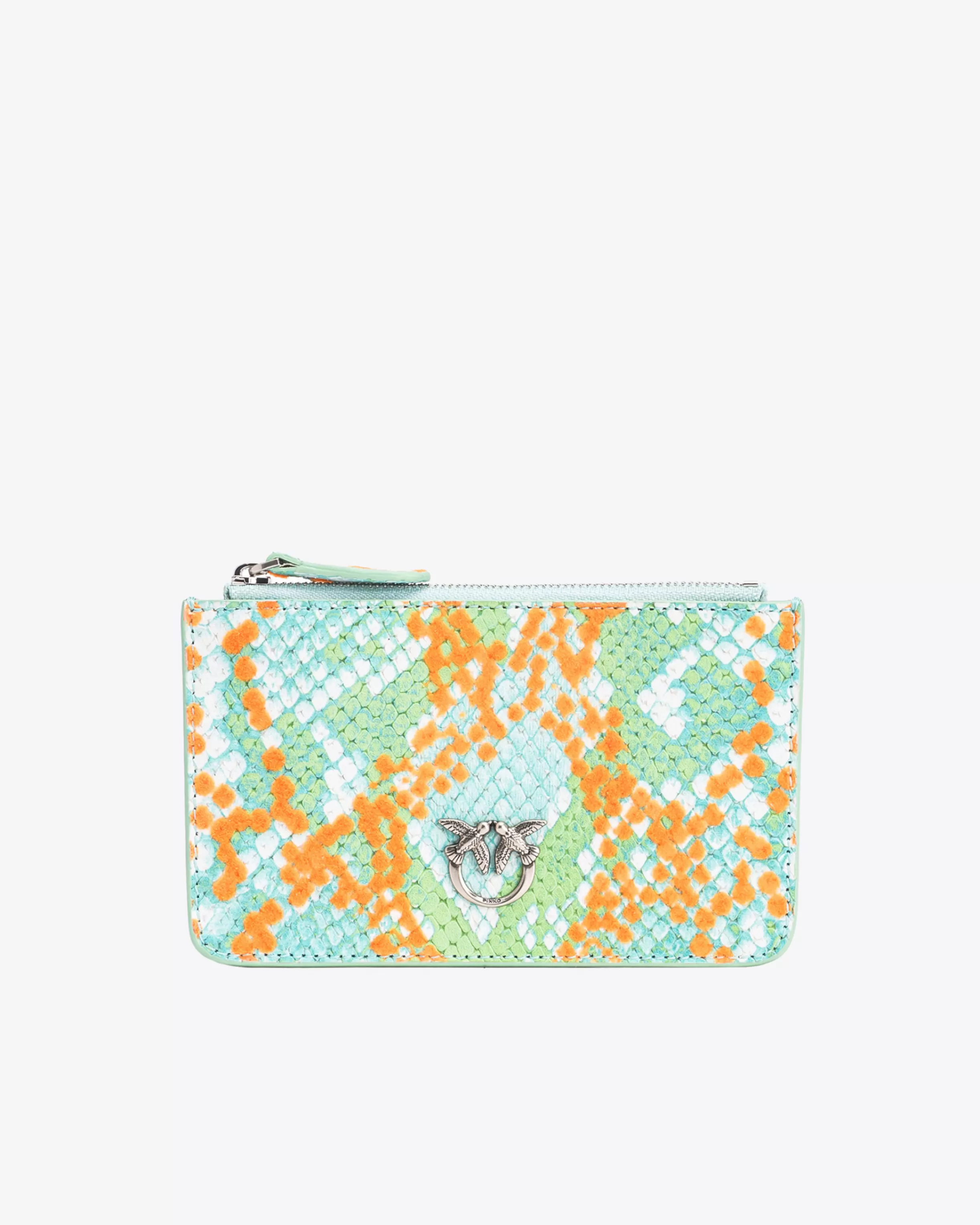 PINKO Galleria flat pouch in reptile skin