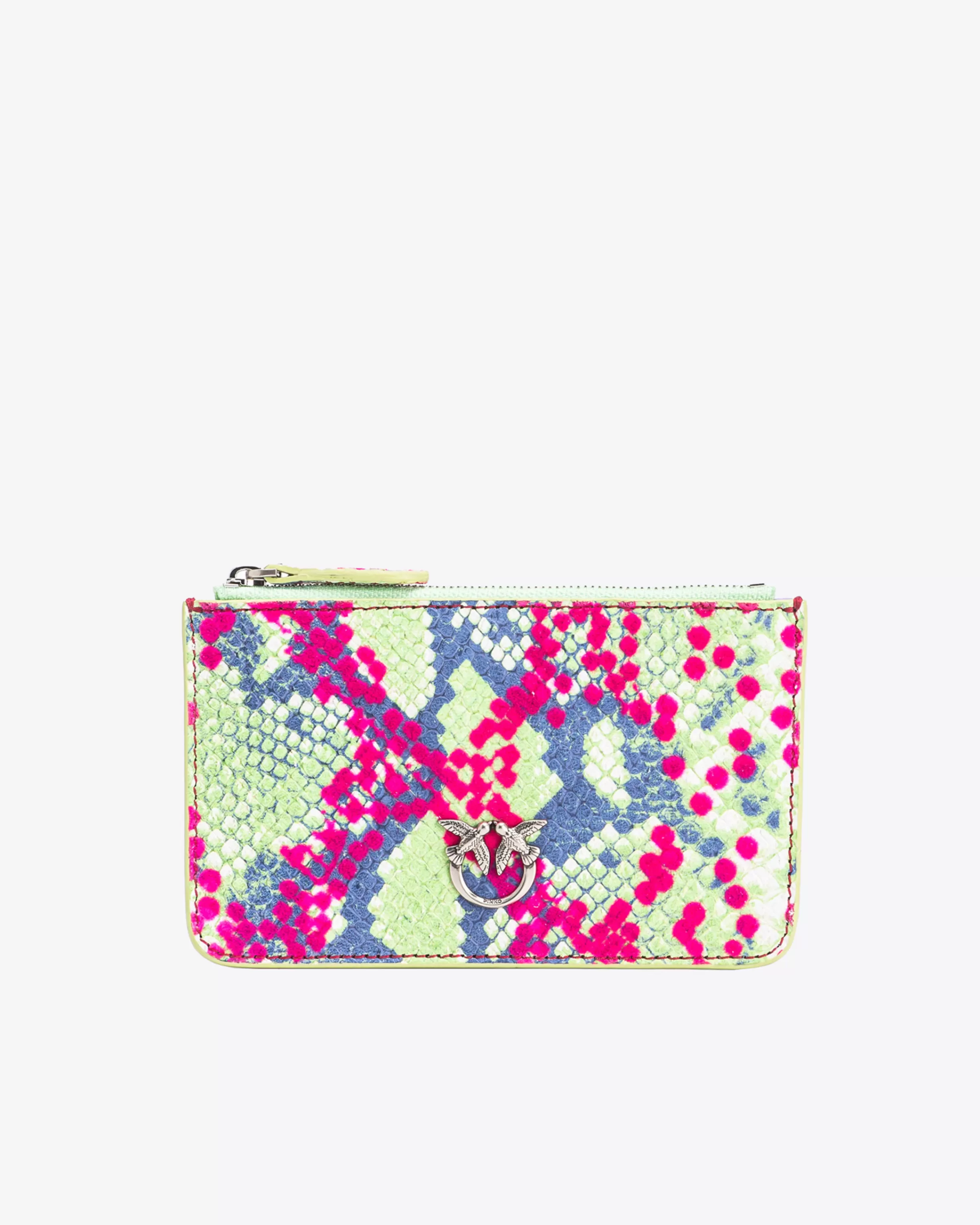 PINKO Galleria flat pouch in reptile skin