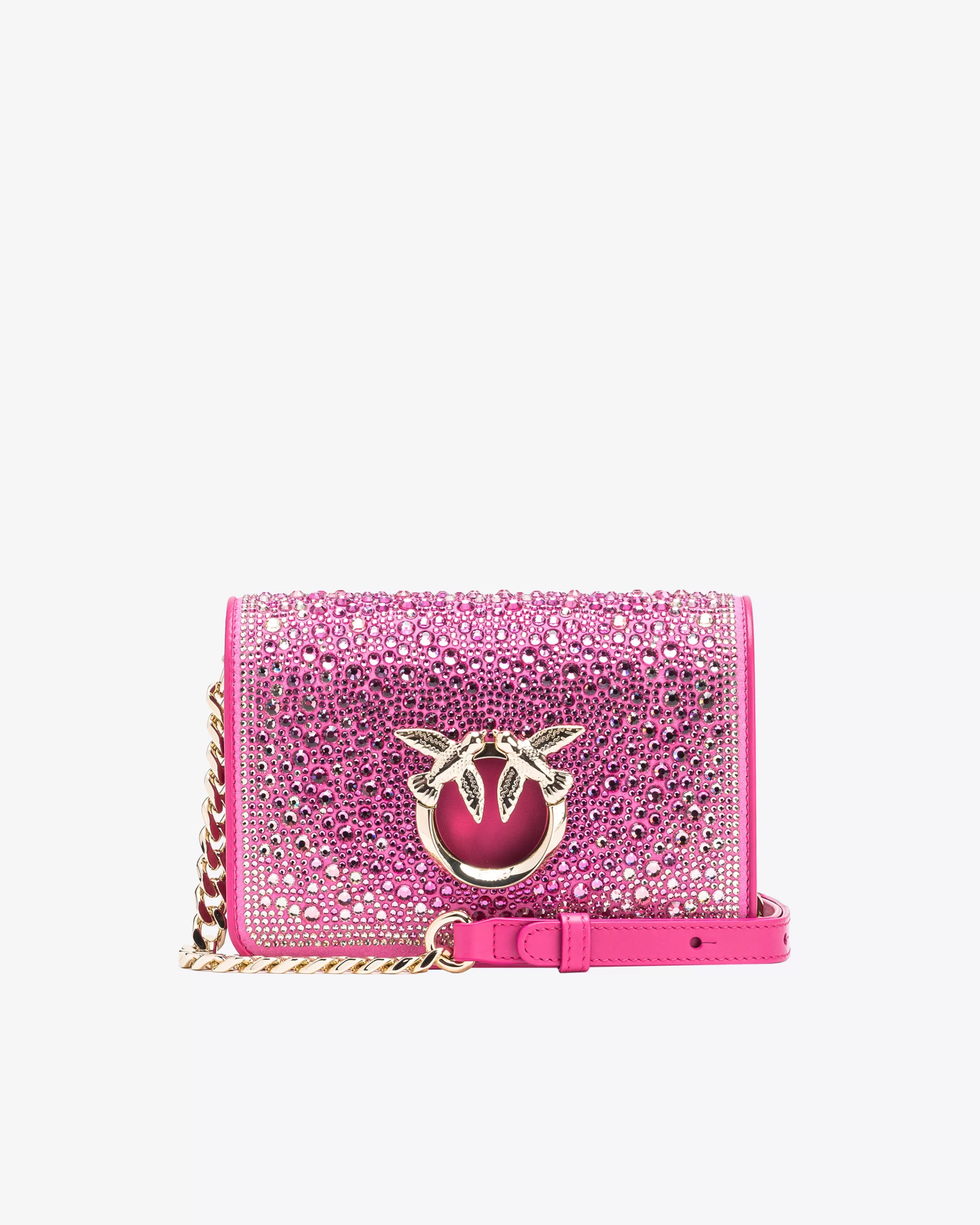 PINKO Galleria full-rhinestone Mini Love Bag Click