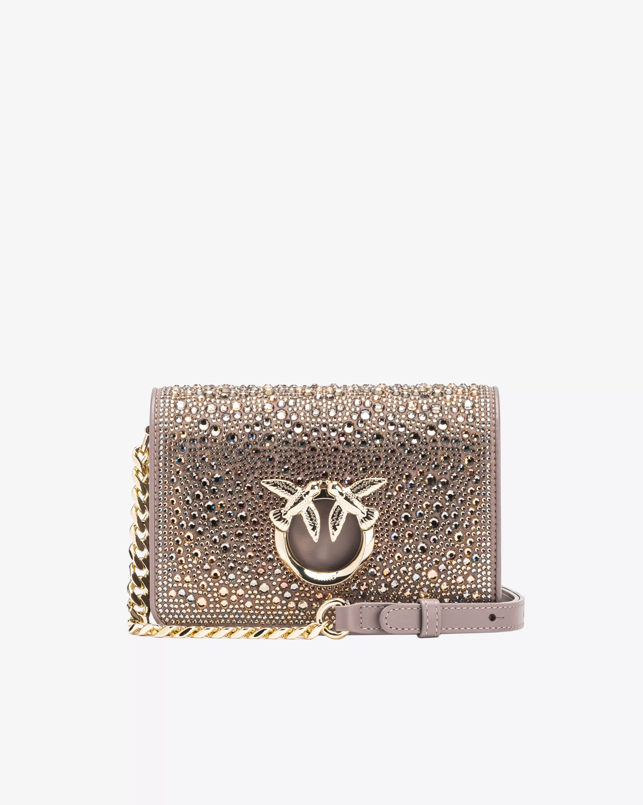 PINKO Galleria full-rhinestone Mini Love Bag Click